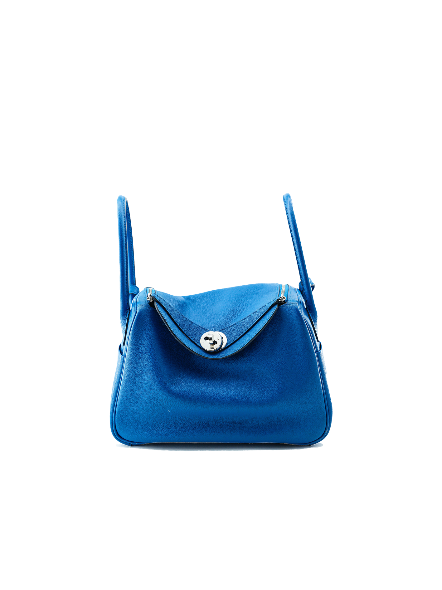 PRE-LOVED HERMÈS LINDY 26 EVERCOLOR BLUE FRANCE PHW