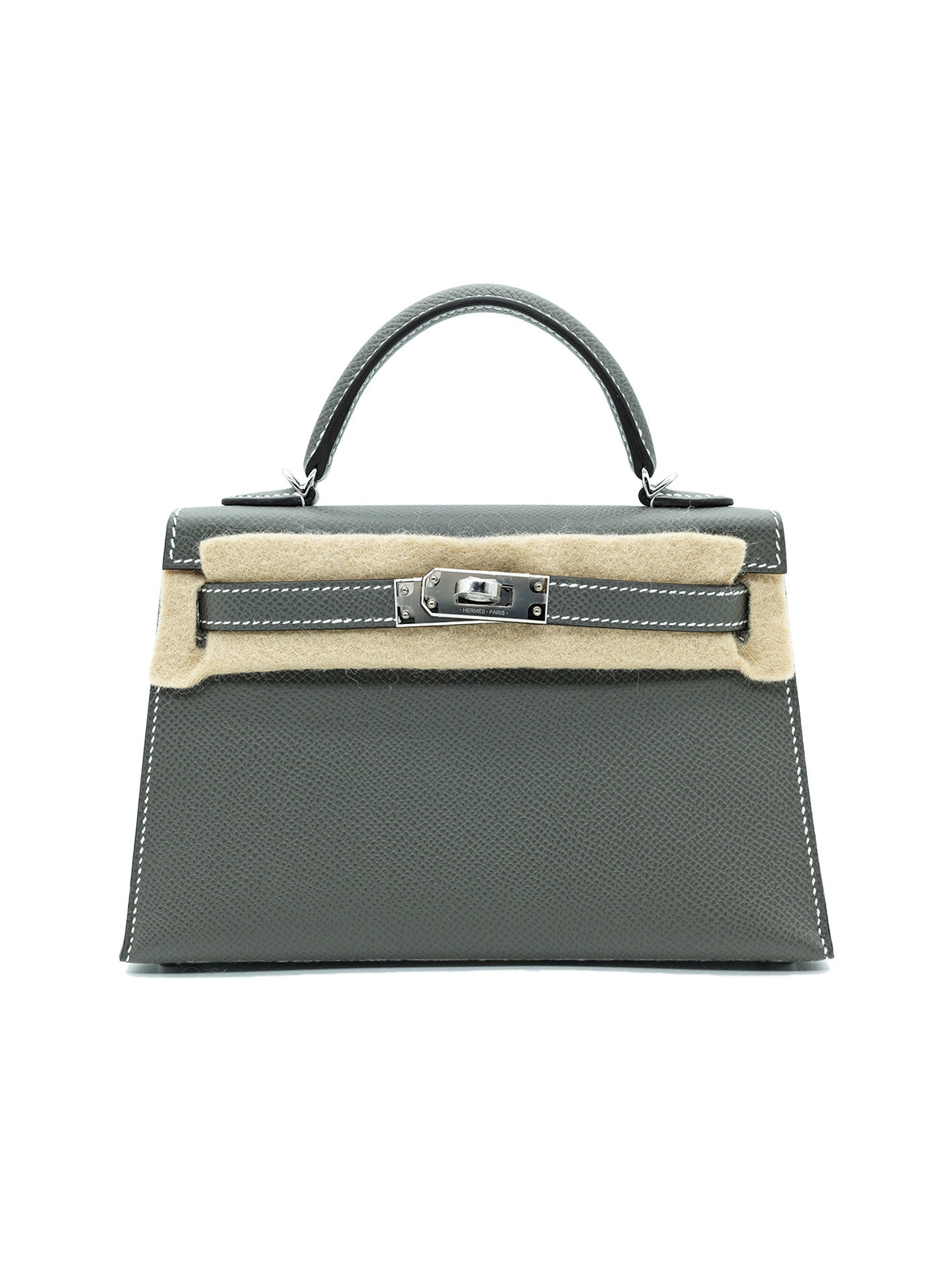 NEW HERMÈS MINI KELLY II EPSOM GRIS MEYER PHW