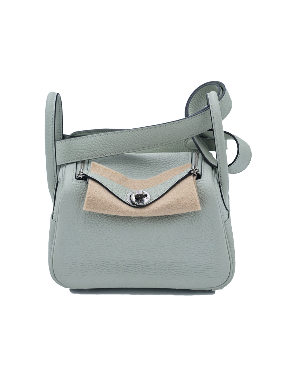 USED HERMES MINI LINDY TAURILLON CLEMENCE GRIS NEVE PHW