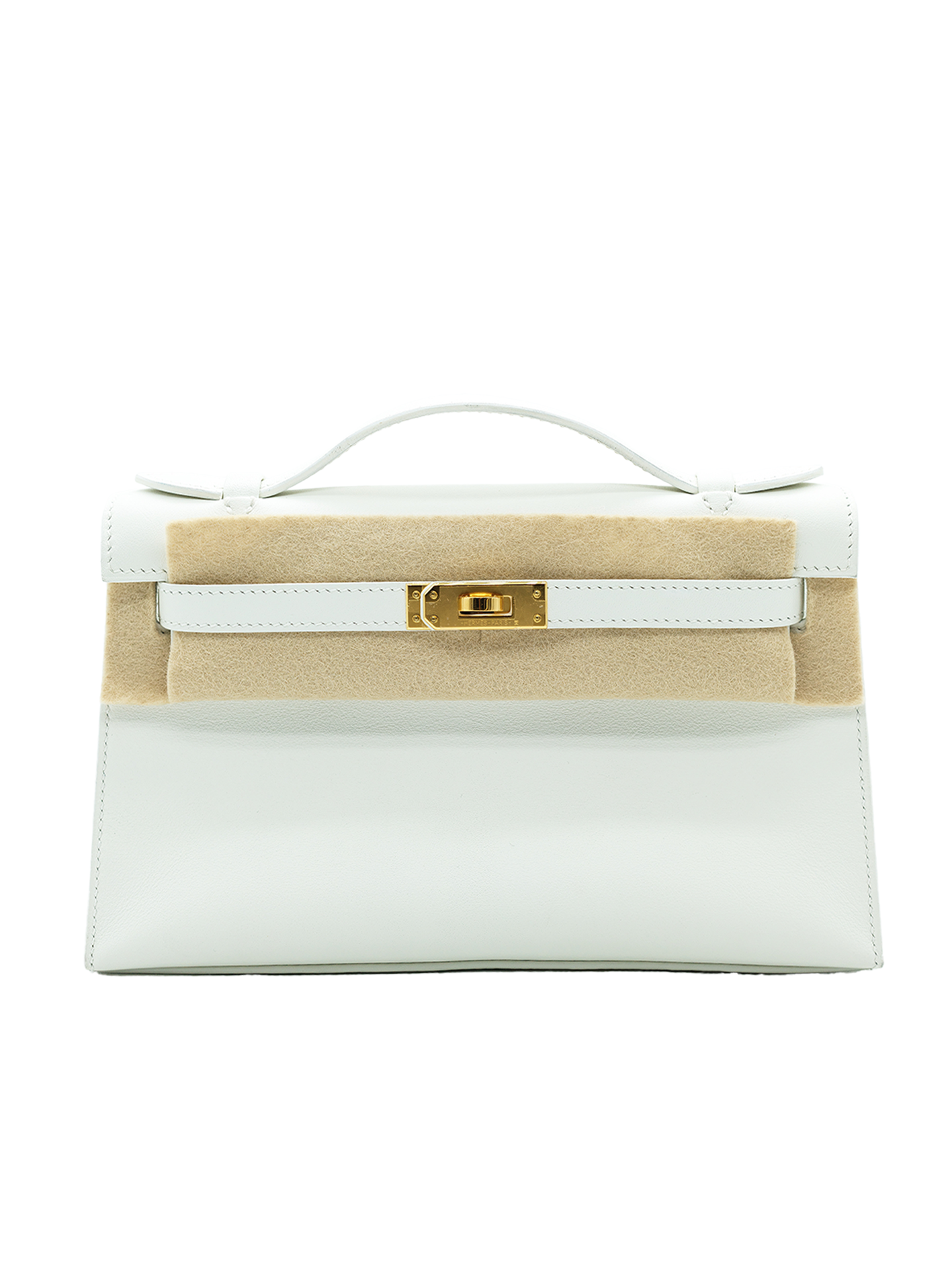 PRE-LOVED HERMÈS KELLY POCHETTE SWIFT BLANC GHW