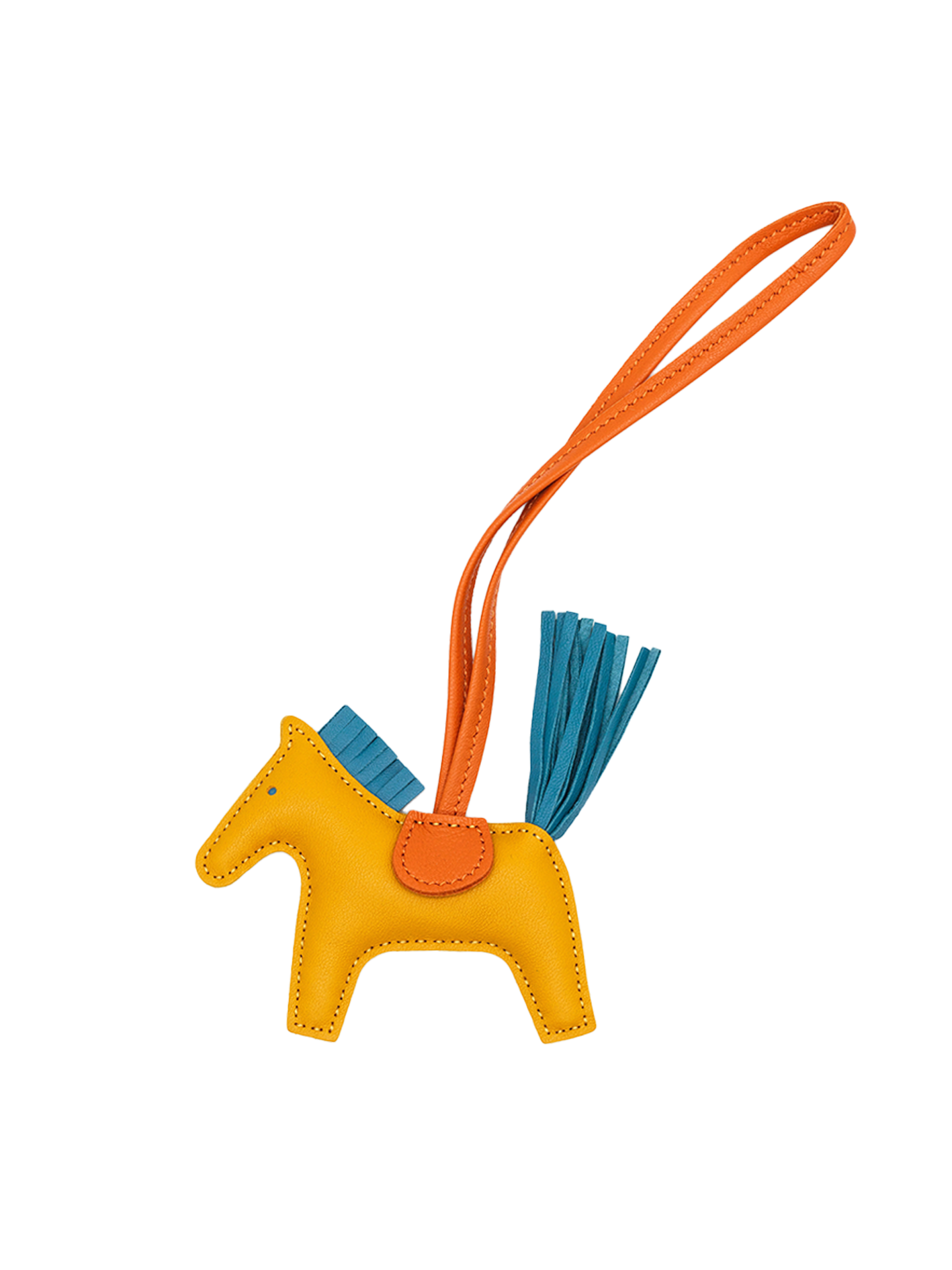 NEW HERMÈS RODEO CHARM JAUNE D'OR/ BLUE AGATE/ CORNALINE SWIFT