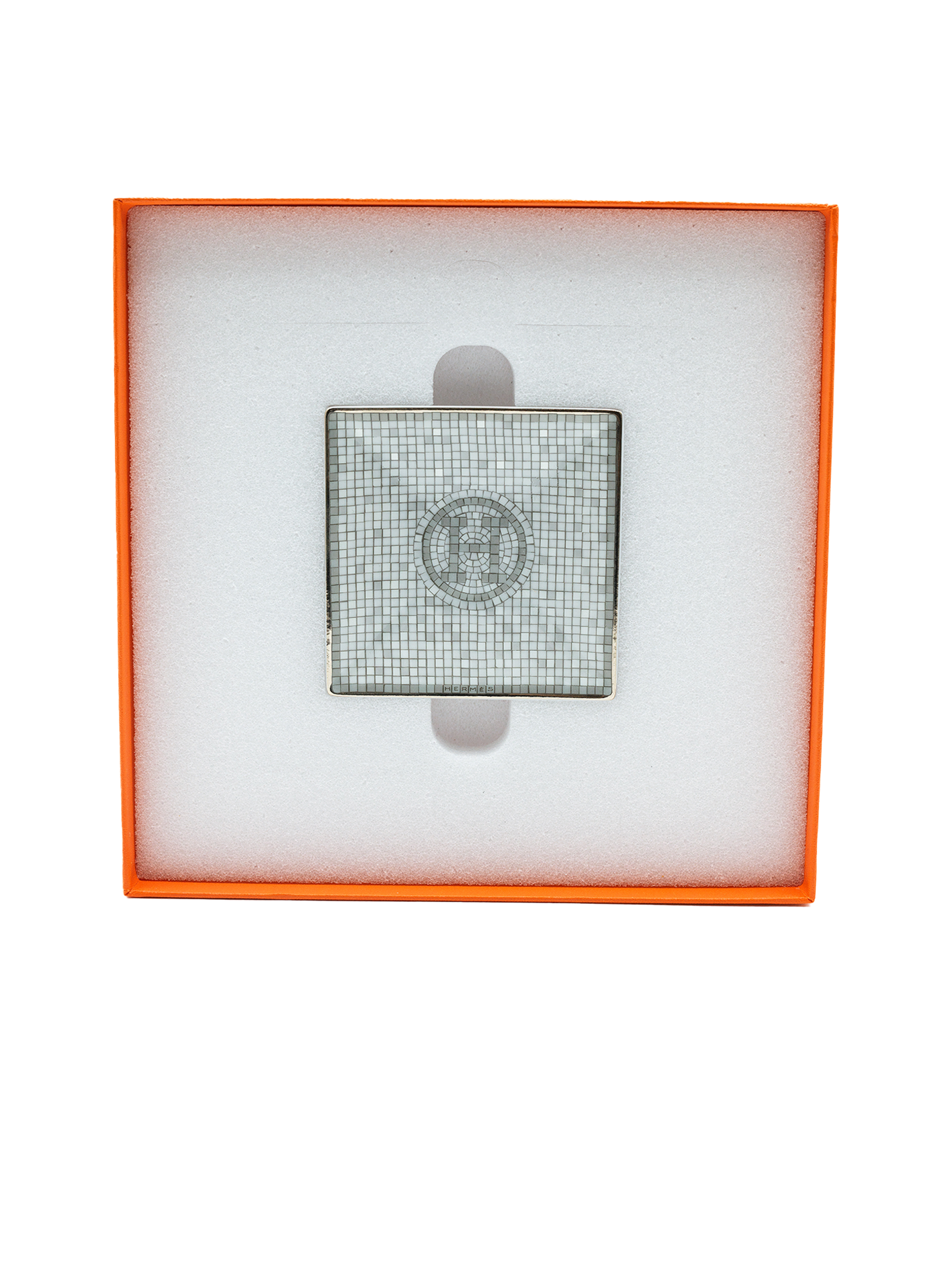 NEW HERMES MOSAIQUE AU 24 PLATINUM SQUARE PLATE