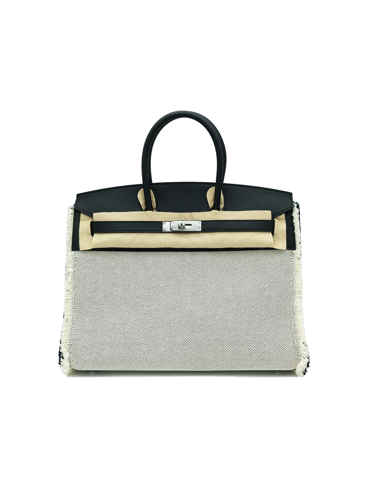 NEW HERMÈS BIRKIN 35 FRAY FRAY TOILE/ SWIFT BLACK PHW