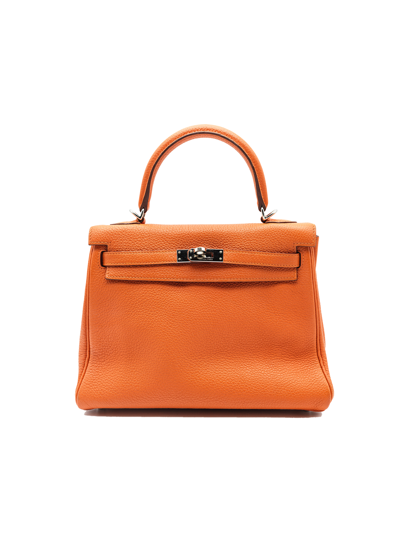 PRE-LOVED HERMÈS KELLY 25 TOGO HERMES ORANGE PHW