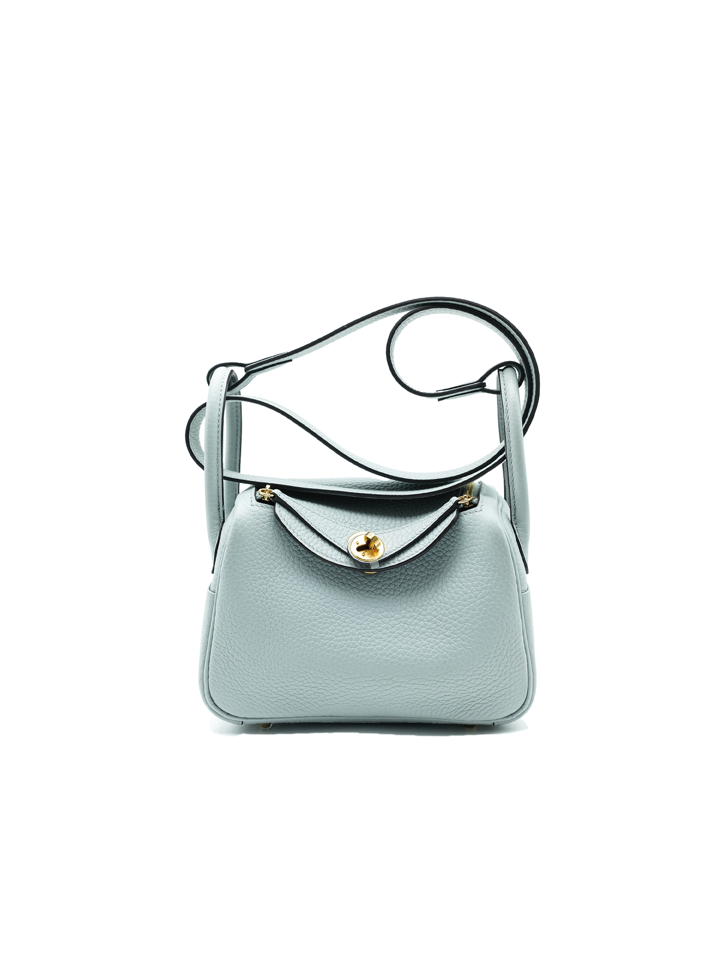PRE-LOVED HERMES MINI LINDY TAURILLON CLEMENCE BLUE GLACIER GHW