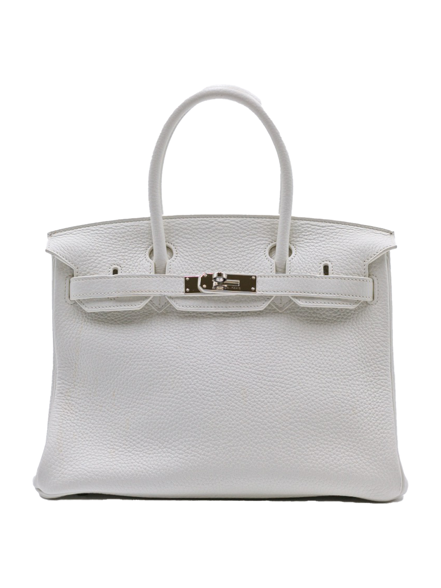 USED HERMES BIRKIN 30 TAURILLON CLEMENCE BLANC PHW