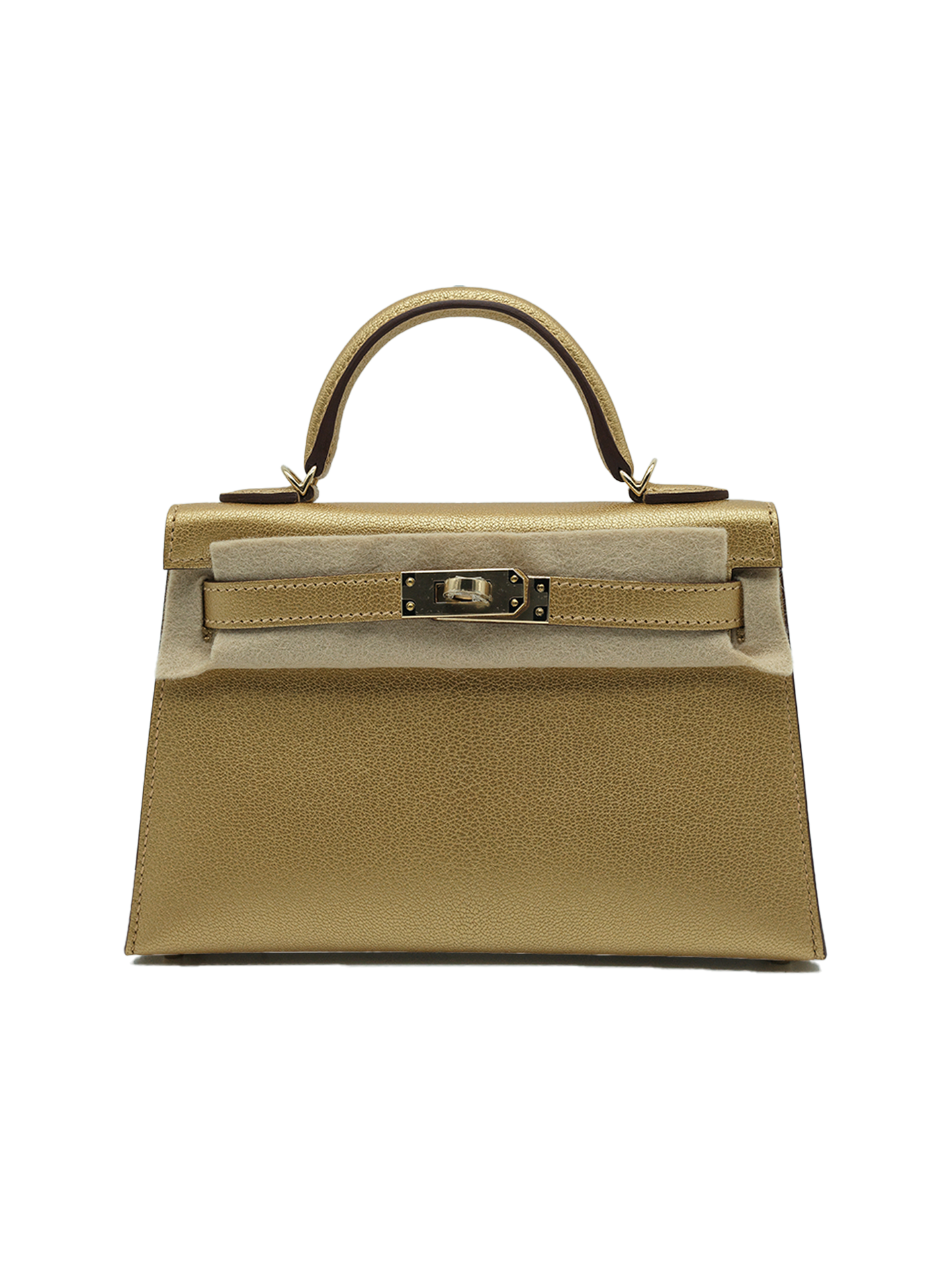 NEW HERMÈS MINI KELLY II MYSORE OLYMPIC GOLD METALLIC DORÉ PBHW
