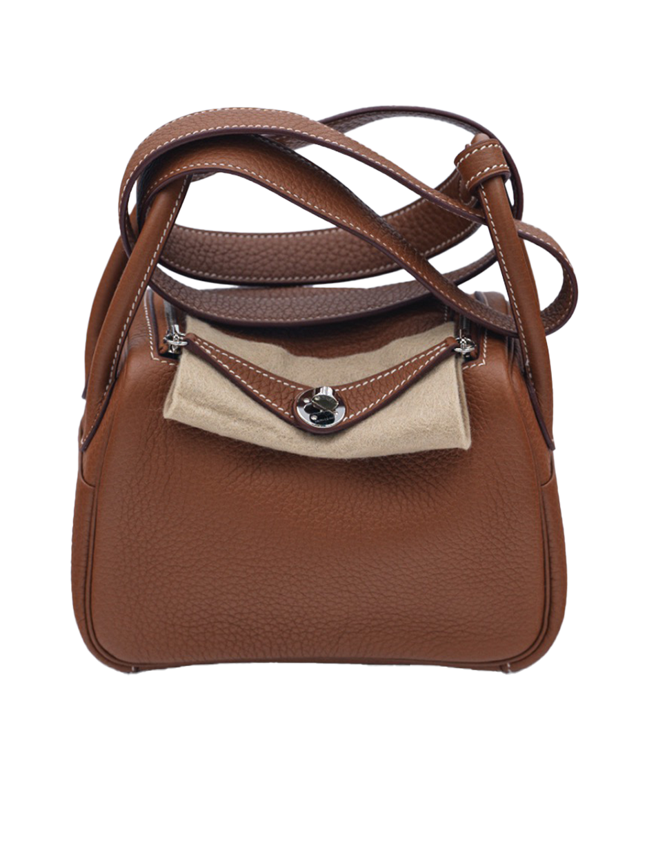 USED HERMES MINI LINDY TAURILLON CLEMENCE GOLD PHW