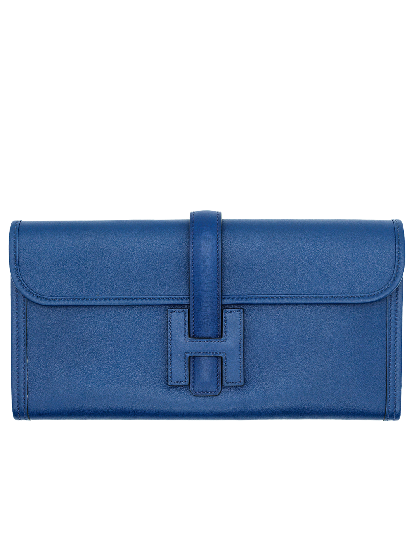 PRE-LOVED HERMÈS POCHETTE JIGE ELAN EPSOM BLUE BRIGHTON