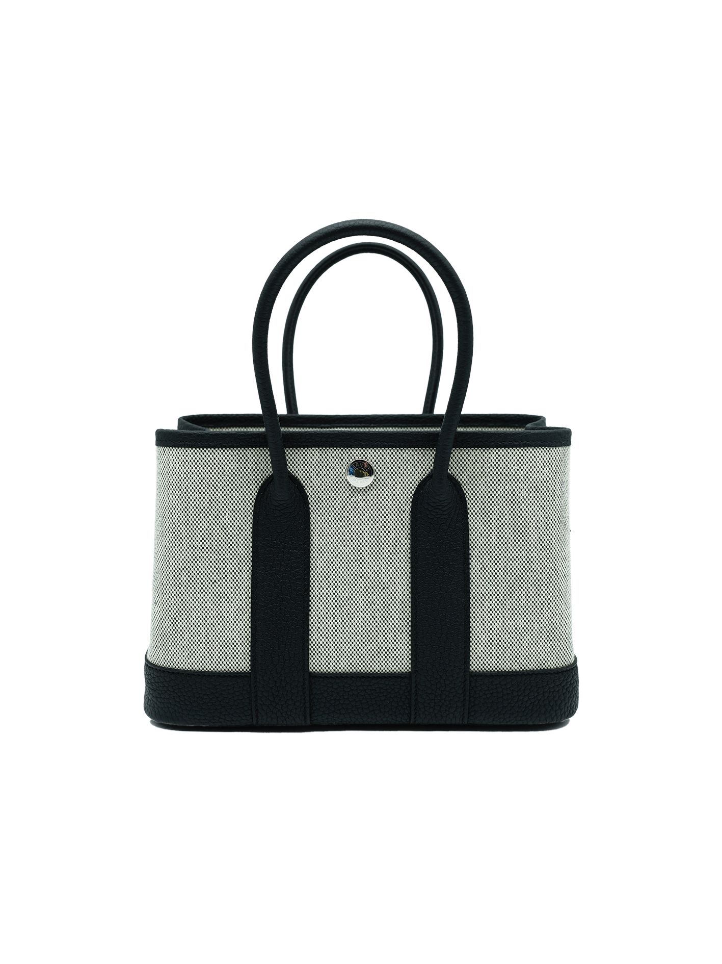 NEW HERMES MINI GARDEN PARTY TOILE/ NEGONDA BLACK PHW