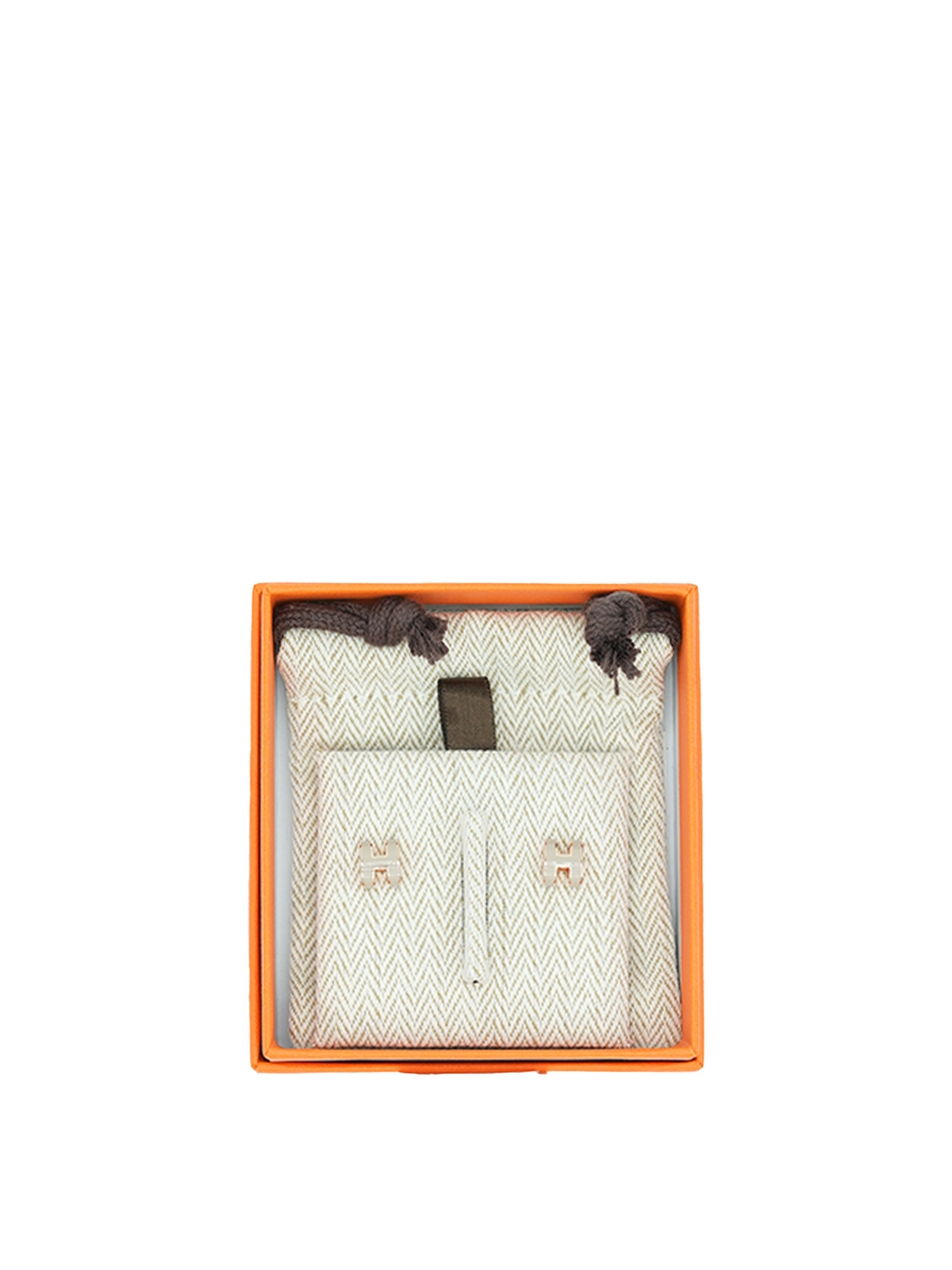NEW HERMÈS MINI POP H EARRING CHAI GHW