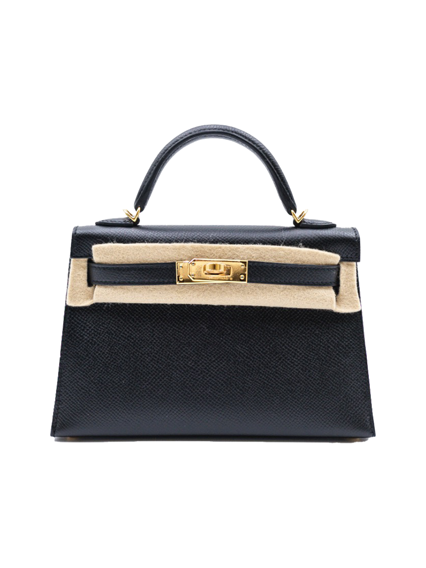 HERMES MINI KELLY II EPSOM BLACK GHW