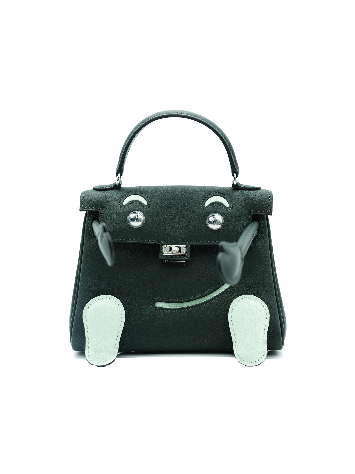 NEW HERMÈS QUELLE IDOLE KELLY DOLL SWIFT VERT FONCÉ/ VERT PEPPERMINT PHW