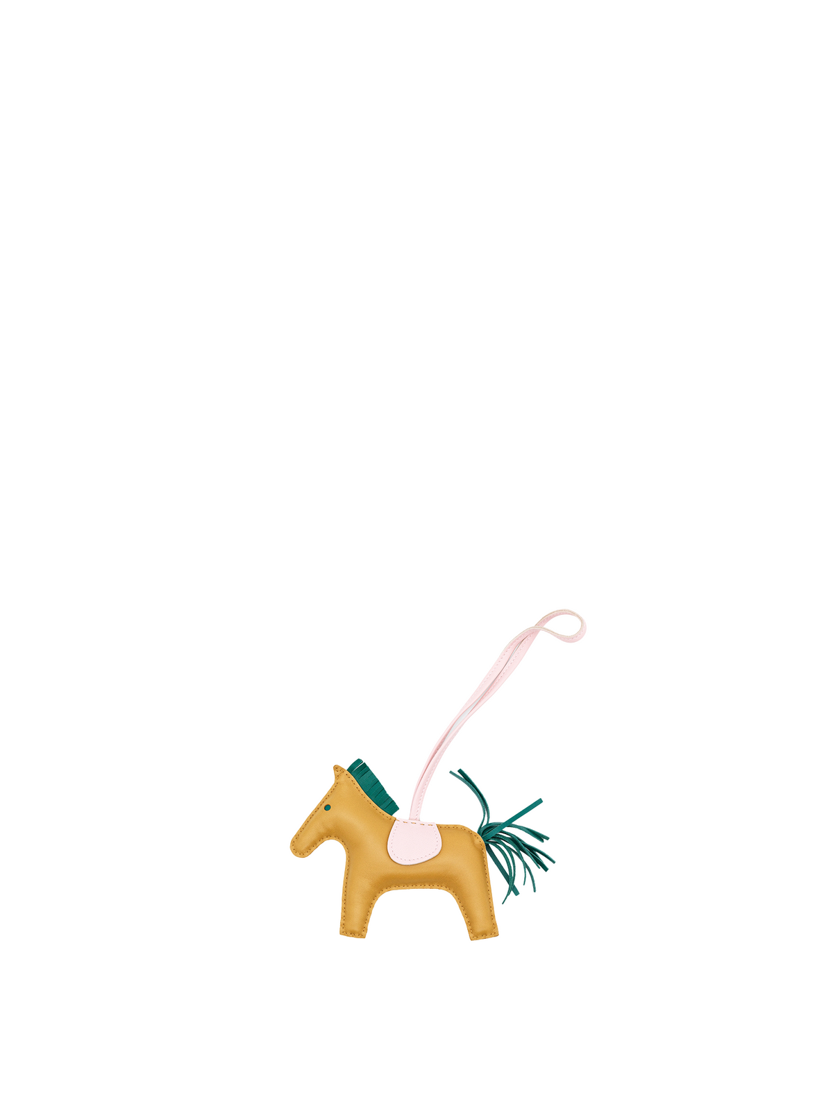 NEW HERMÈS RODEO MM CHARM SESAME/ MALACHITE/ SAKURA ROSE SWIFT