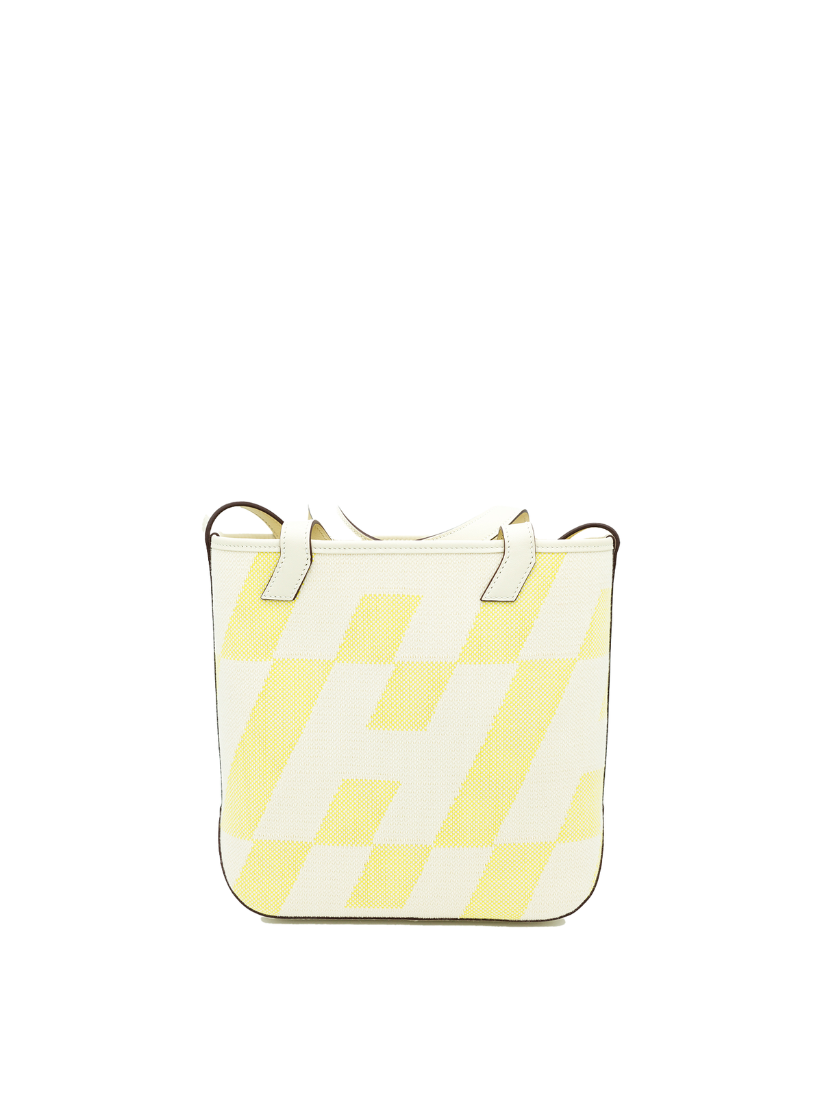 PRE-LOVED HERMÈS CABAS H EN BIAIS 27 TOILE BEIEG/ LIME/ NATA