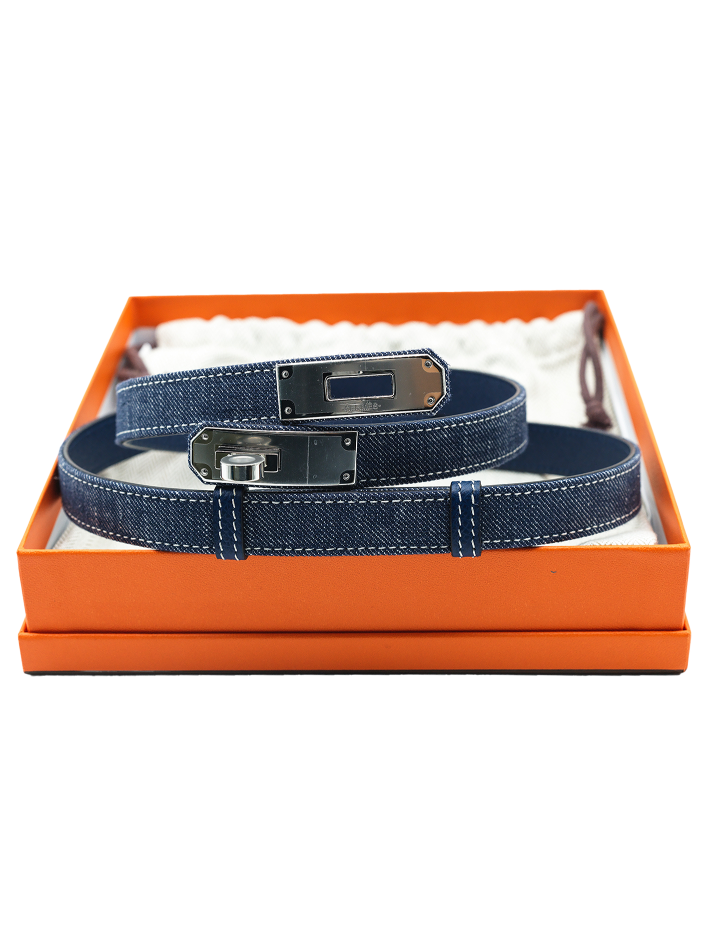 NEW HERMES KELLY JEAN 18 BLEU NAVY BELT PHW