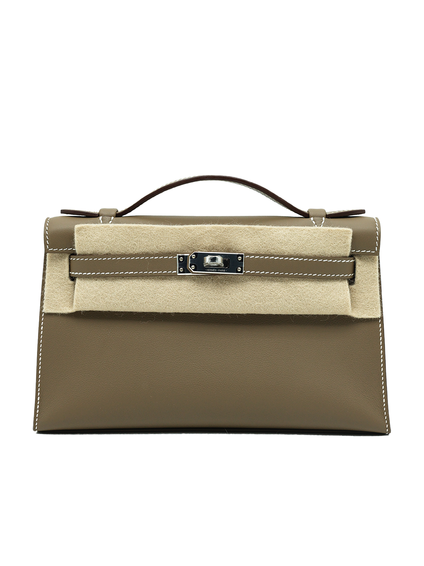 NEW HERMÈS KELLY POCHETTE SWIFT ETOUPE PHW