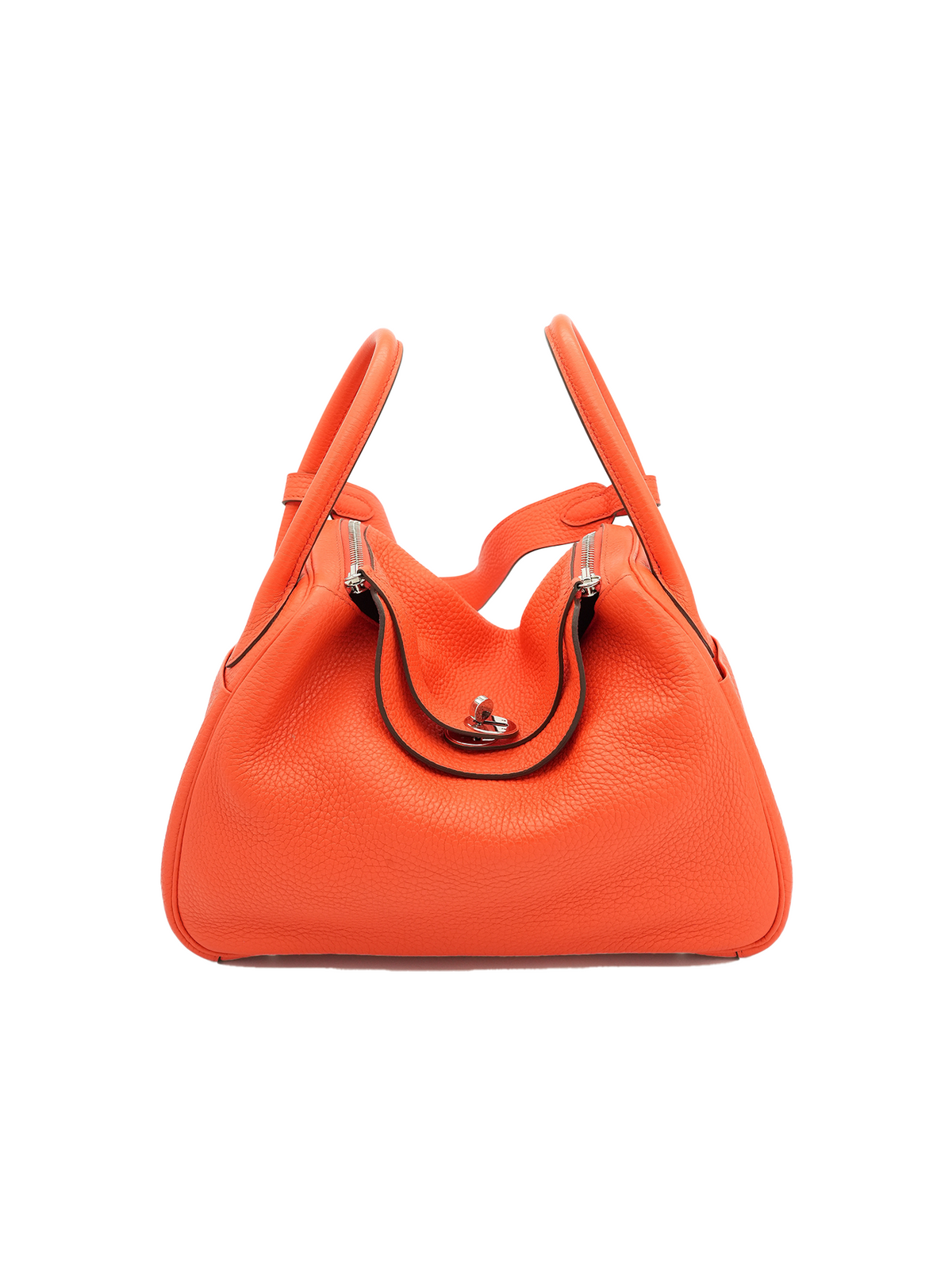 PRE-LOVED HERMÈS LINDY 30 TAURILLON CLEMENCE FEU ORANGE PHW