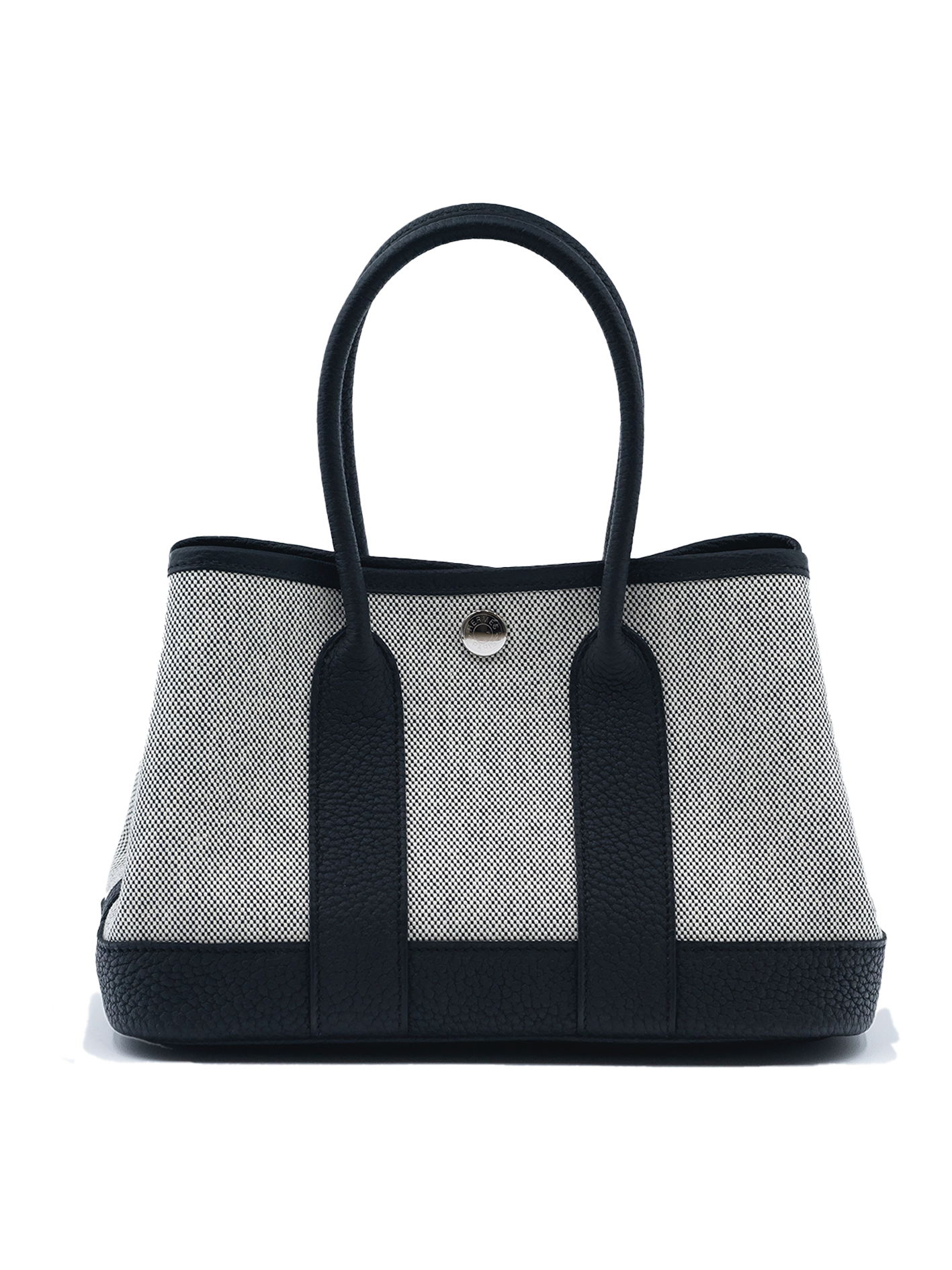 NEW HERMES MINI GARDEN PARTY TOILE BLACK/ ECRU PHW