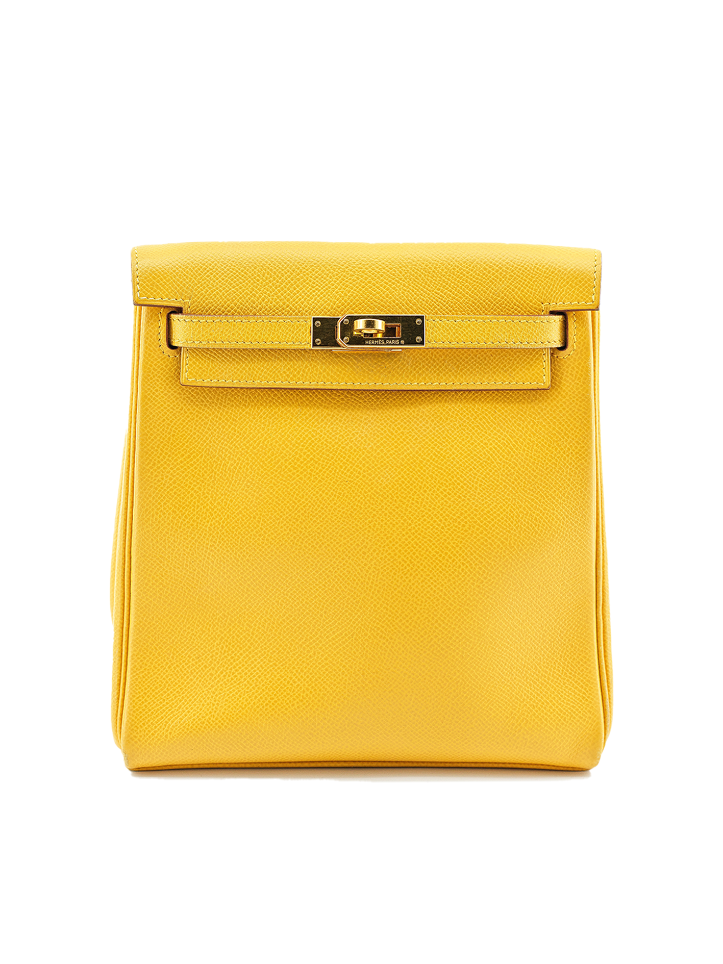 PRE-LOVED HERMES KELLY ADO COURCHEVEL JAUNE D'OR GHW