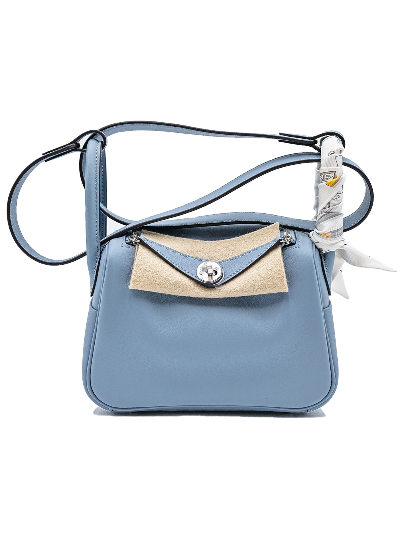 NEW HERMES MINI LINDY SWIFT BLEU LIN PHW