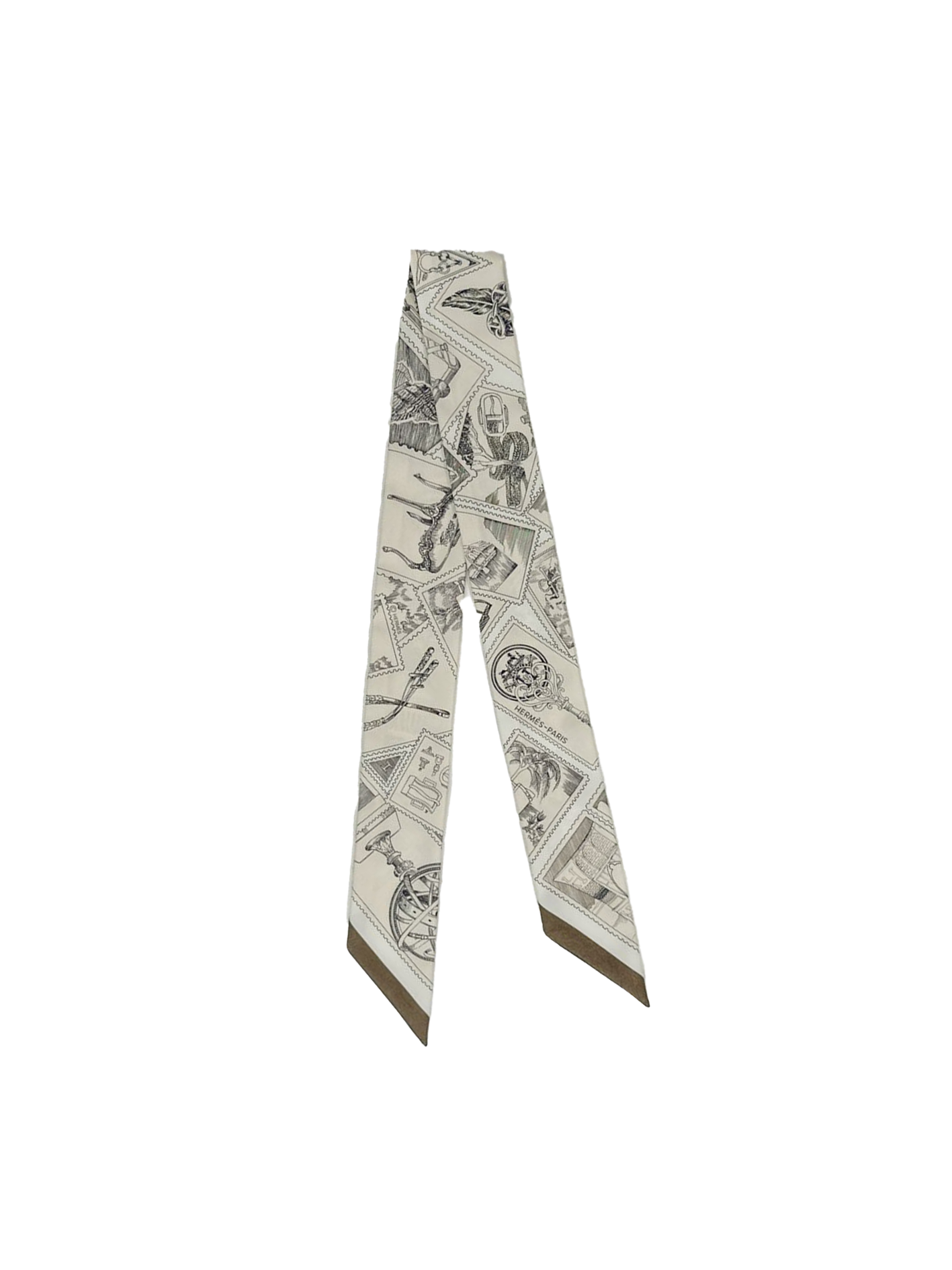 NEW HERMÈS LE PHILATELISTE DU FAUBOURG TWILLY WHITE