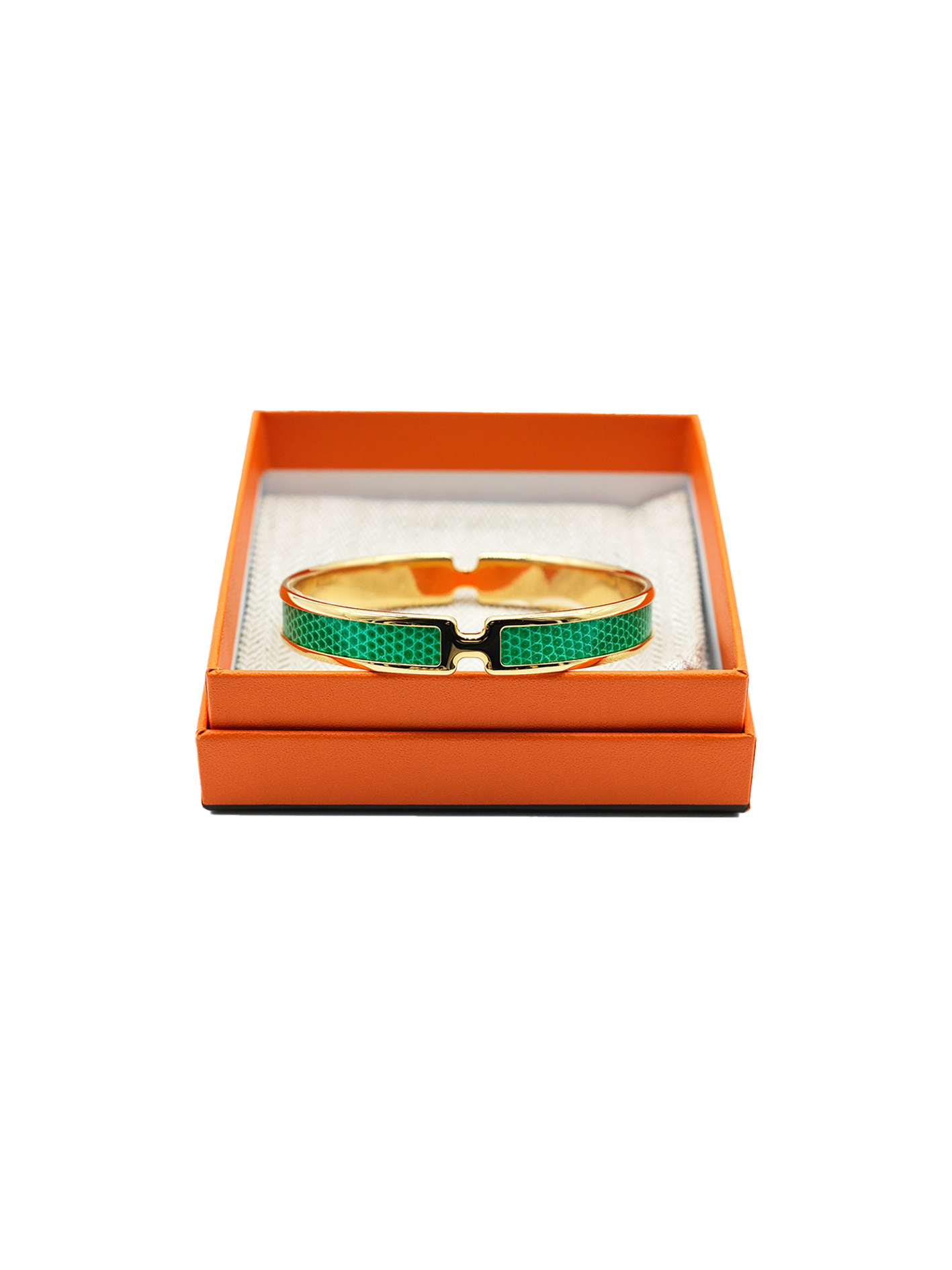 NEW HERMÈS OLYMPE BRACELET MENTHE GHW