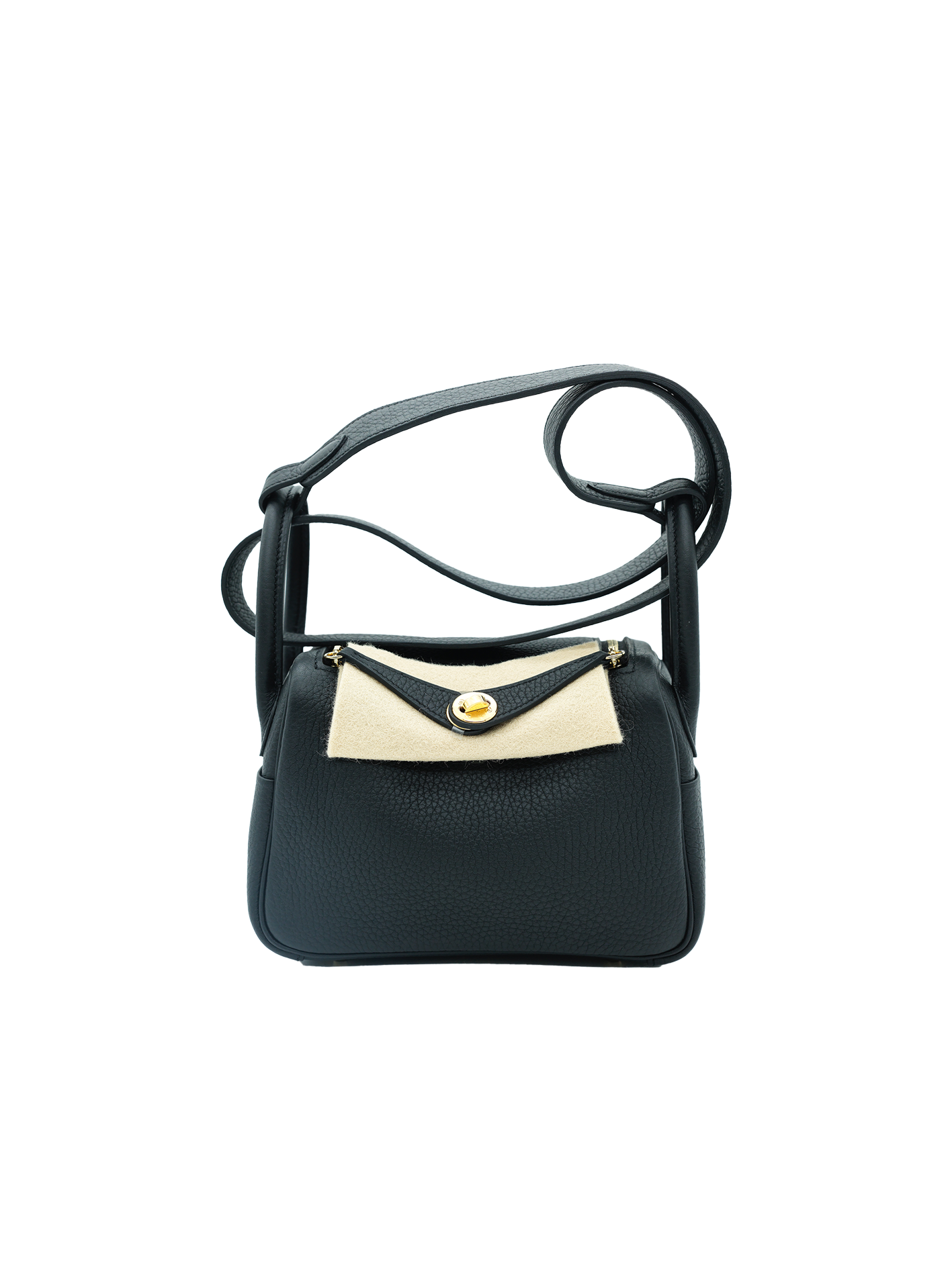 NEW HERMÈS MINI LINDY TAURILLON CLEMENCE BLACK GHW