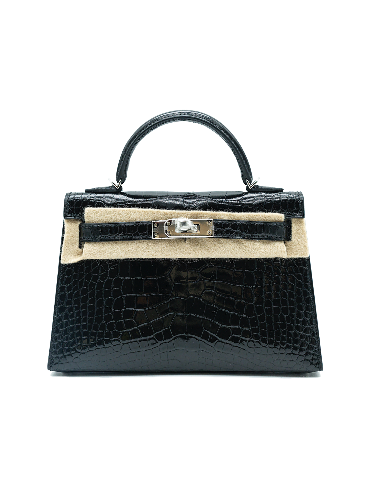 NEW HERMÈS MINI KELLY II ALLIGATOR CROCODILE BLACK PHW