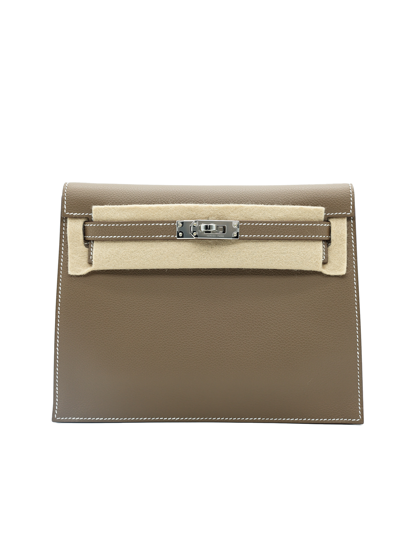 NEW HERMÈS KELLY DANSE EVERCOLOR ETOUPE PHW