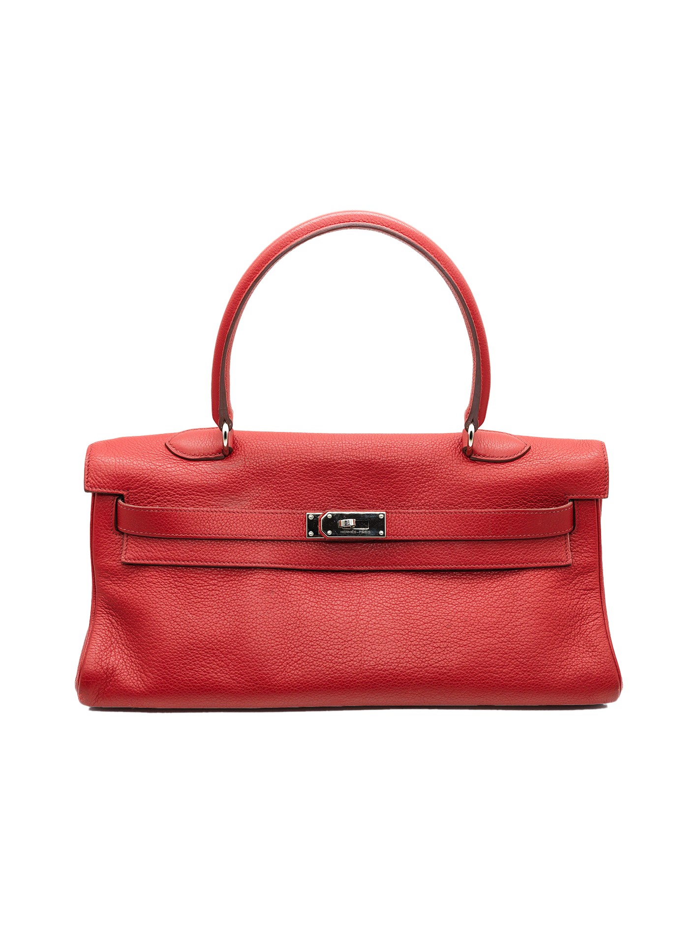 PRE-LOVED HERMÈS KELLY SHOULDER TAURILLON CLEMENCE ROUGH GRENAT PHW