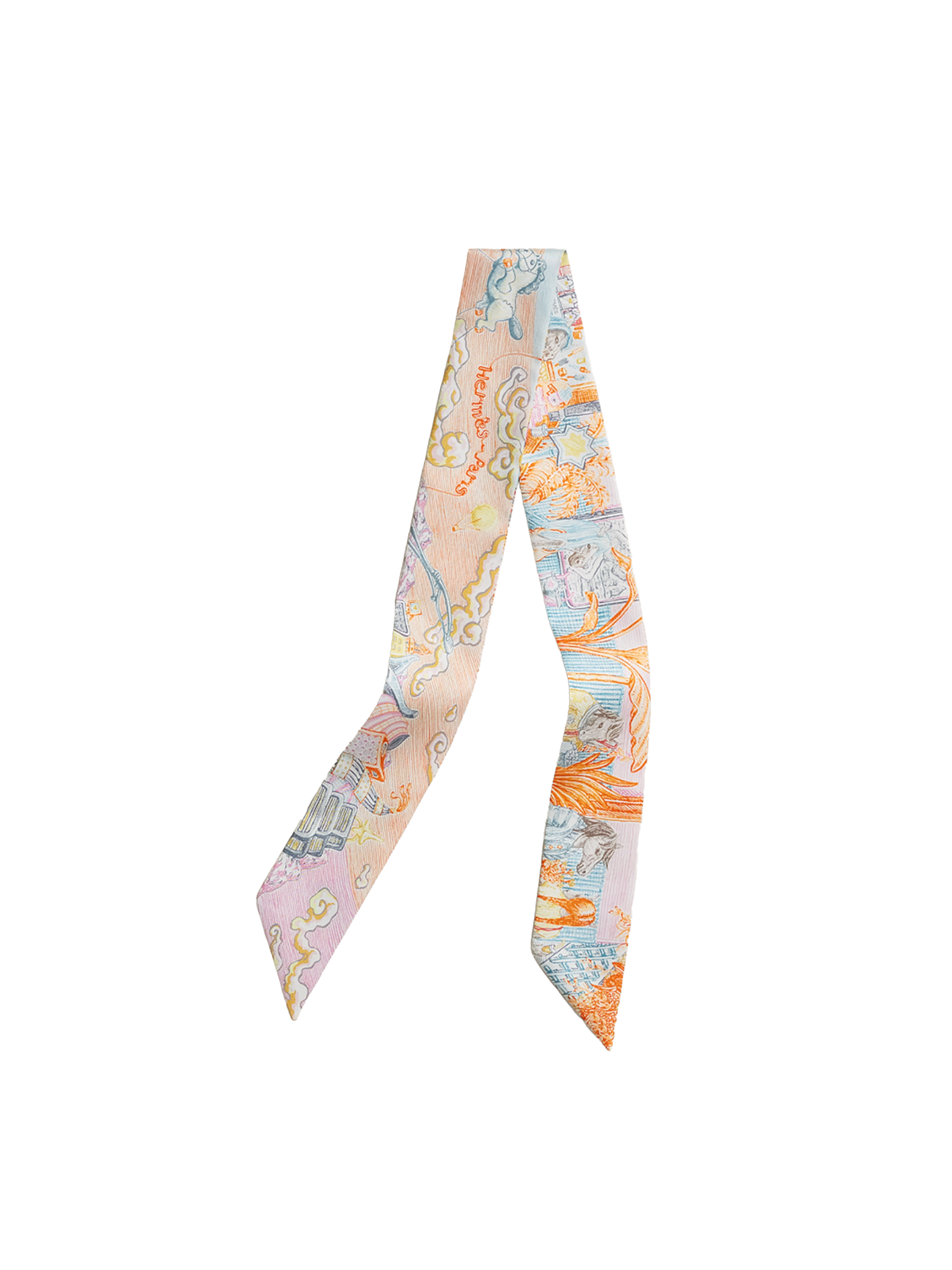 NEW HERMÈS CITY OF LIGHT ORANGE / PÉTROLE / VIEUX ROSE TWILLY