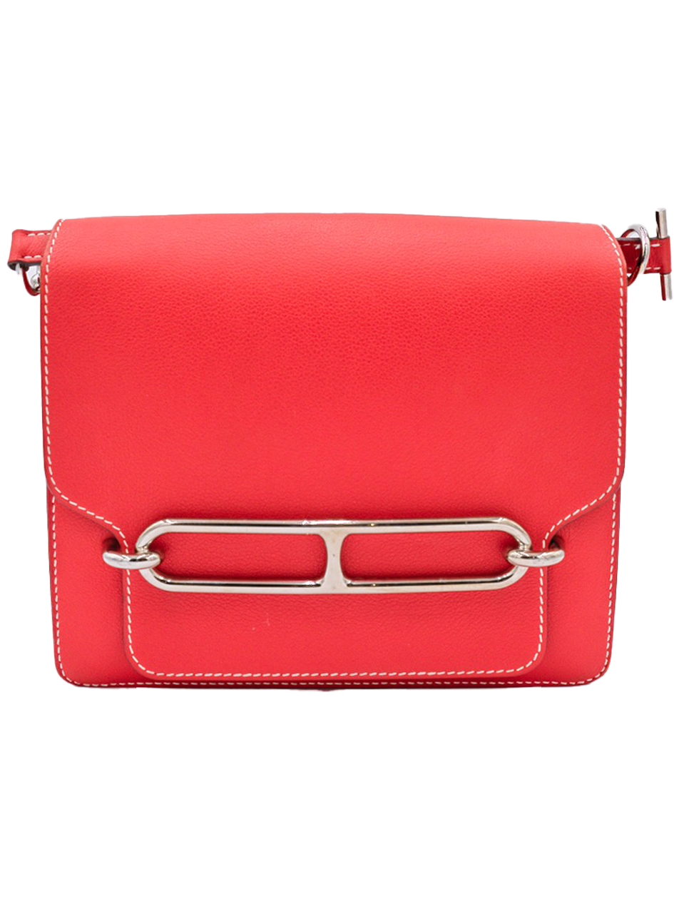 USED HERMES ROULIS 23 EVERCOLOR LEATHER ROUGE TOMATO PHW