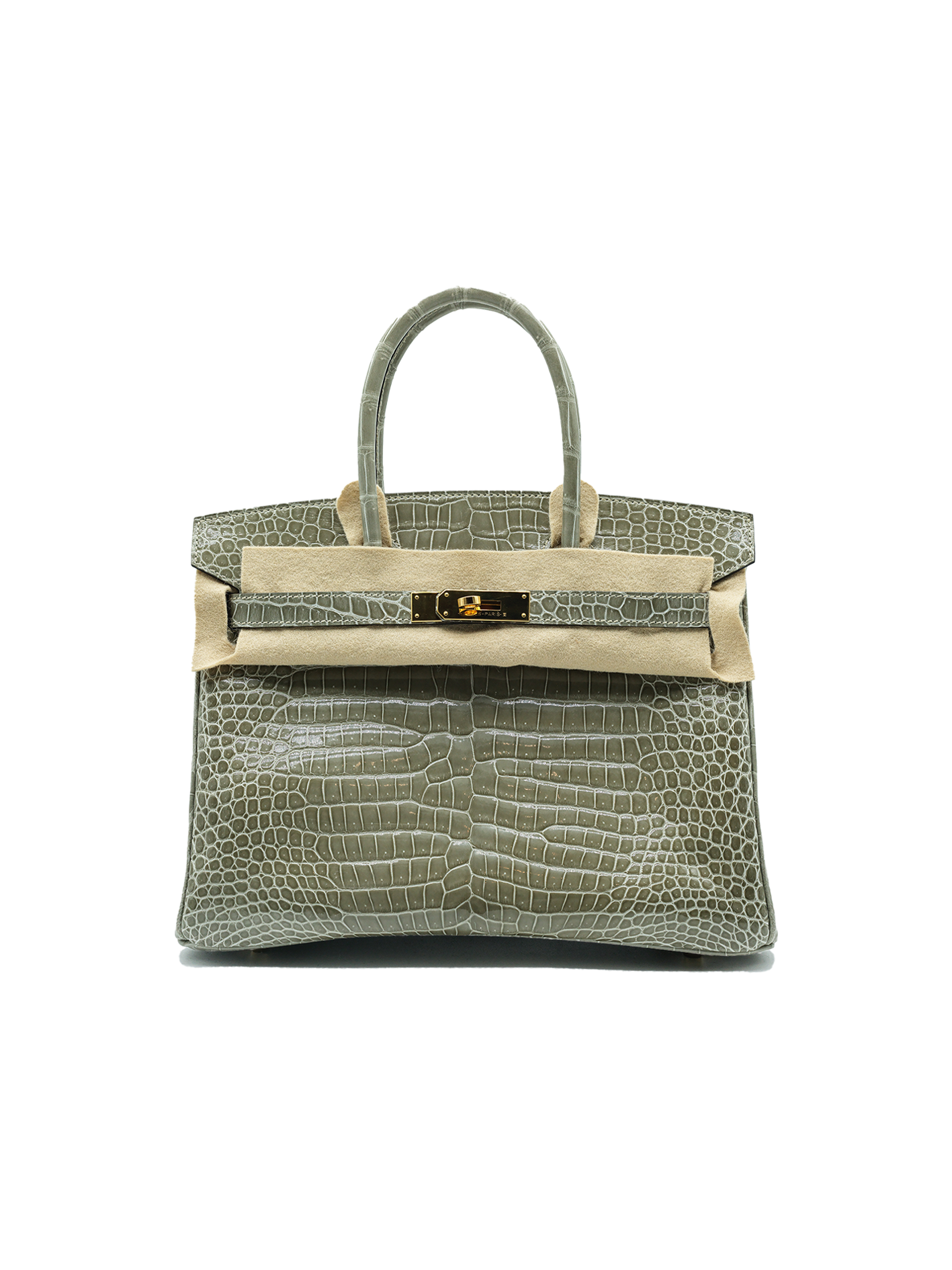 PRE-LOVED HERMÈS BIRKIN 30 POROSUS CROCODILE GRIS TOURTERELLE GHW