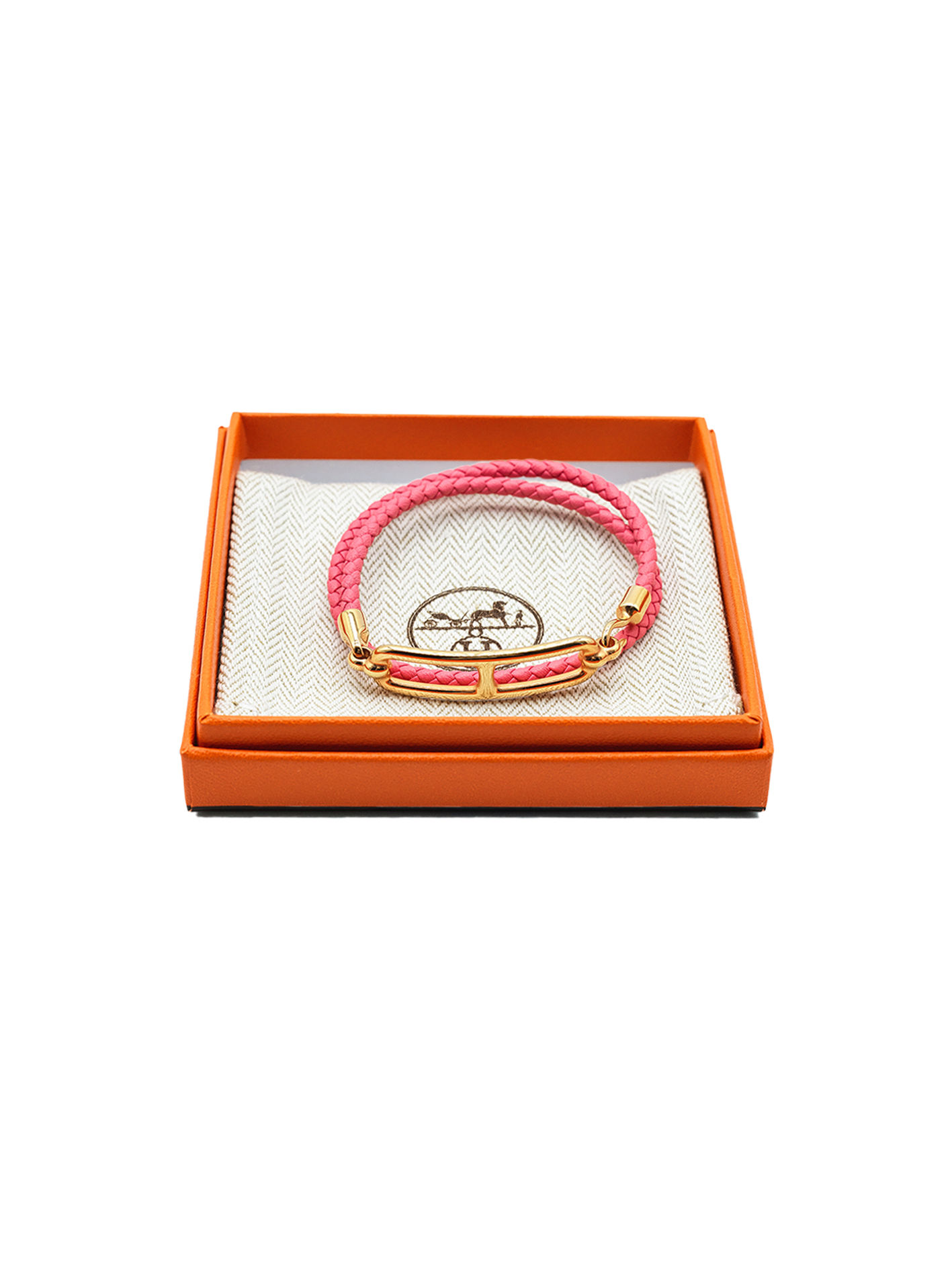 PRE-LOVED HERMÈS ROULIS DOUBLE TOUR BRACELET PINK GHW
