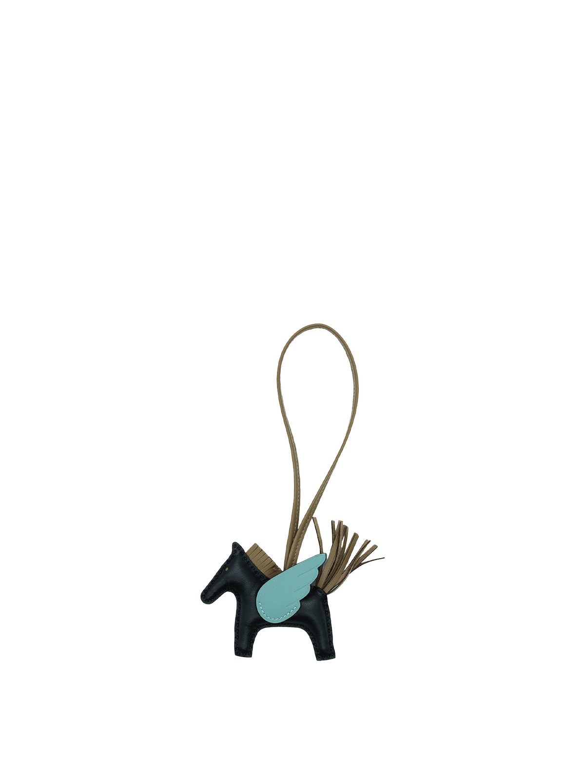 NEW HERMÈS RODEO PEGASE CHARM BLACK/ ETOUPE/ CIEL SWIFT