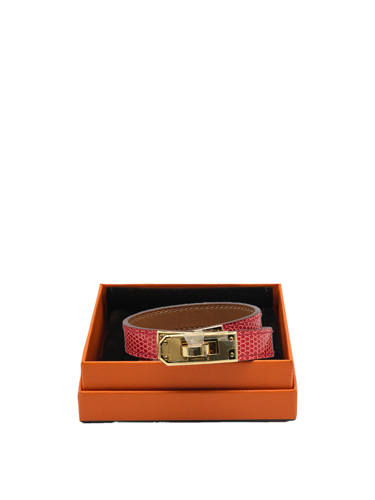 PRE-LOVED HERMÈS KELLY DOUBLE TOUR BRACELET RED GHW