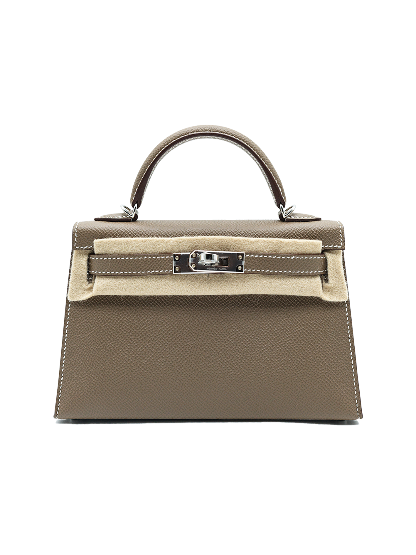 NEW HERMÈS MINI KELLY II EPSOM ETOUPE PHW