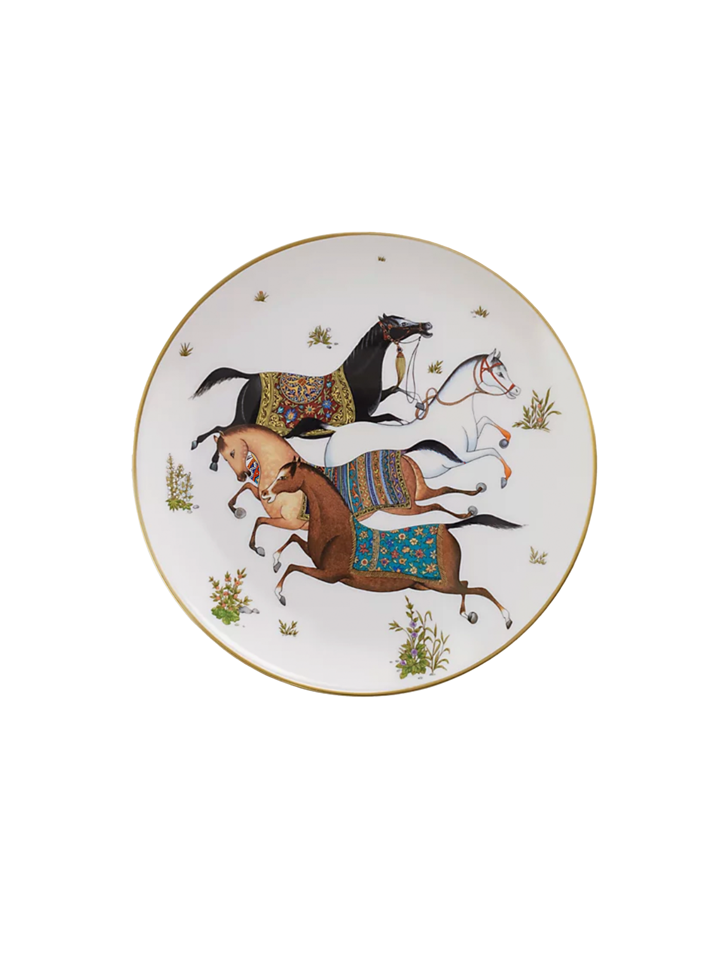 NEW HERMÈS CHEVAL D’ORIENT DESSERT PLATE SET OF 2
