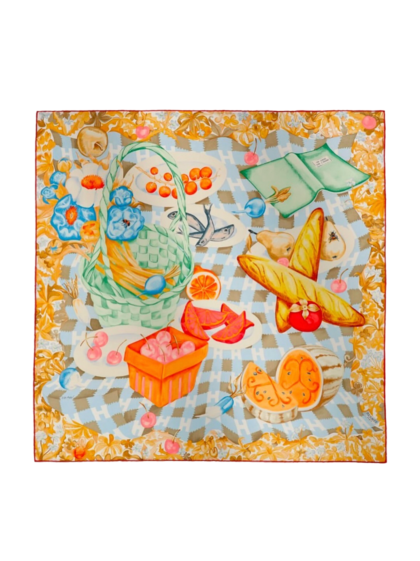 NEW HERMÈS UN CARRE SUR L'HERBE SCARF