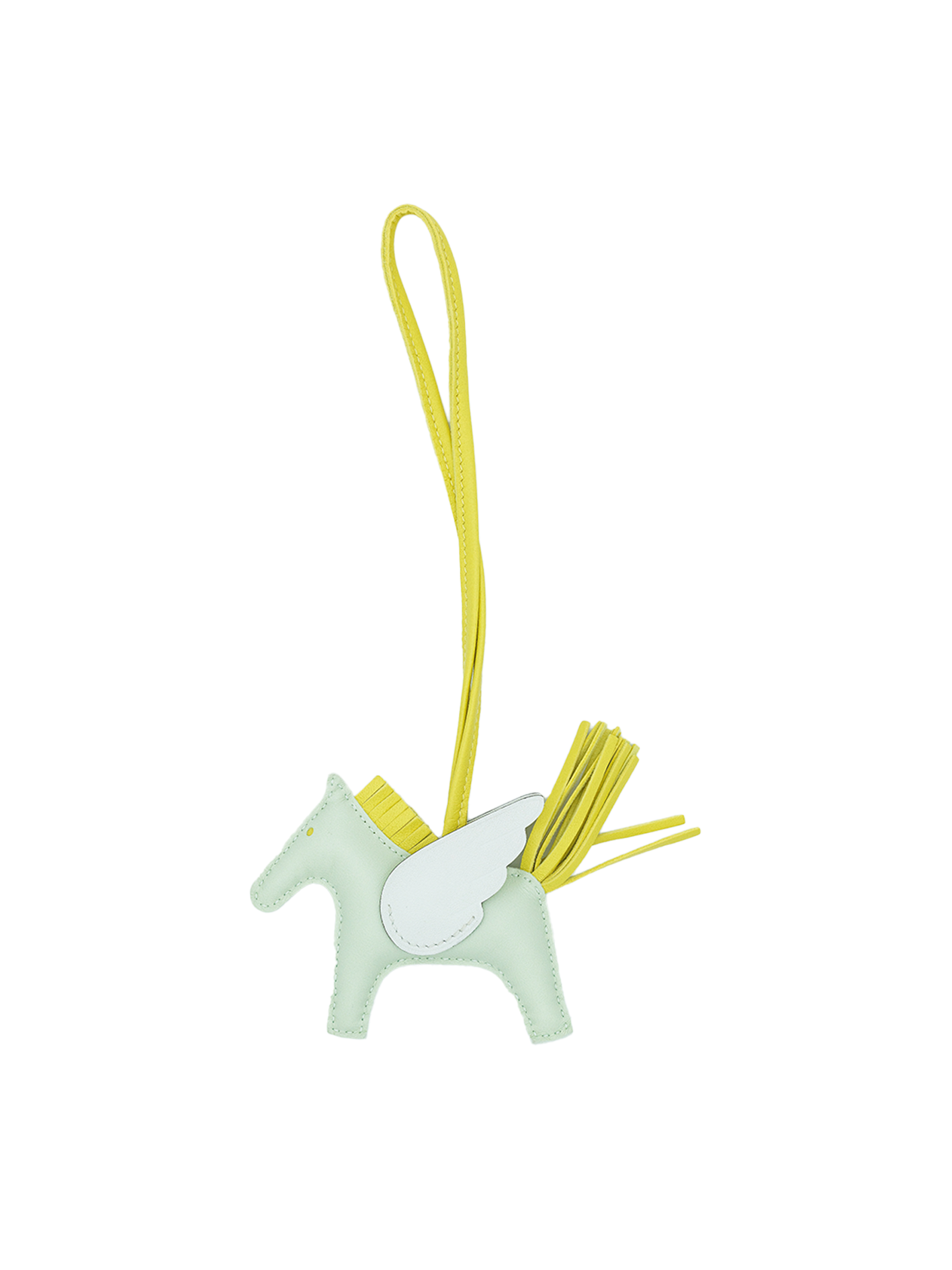 NEW HERMÈS RODEO PEGASE CHARM VERT FIZZ/ JAUNE CITRON/ WHITE SWIFT