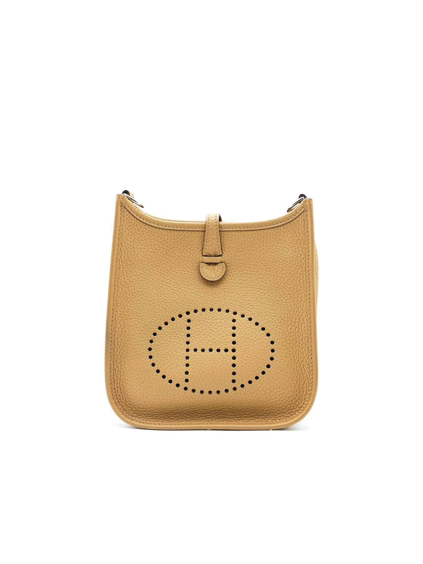 PRE-LOVED HERMÈS MINI EVELYNE TAURILLON CLEMENCE BISCUIT PHW