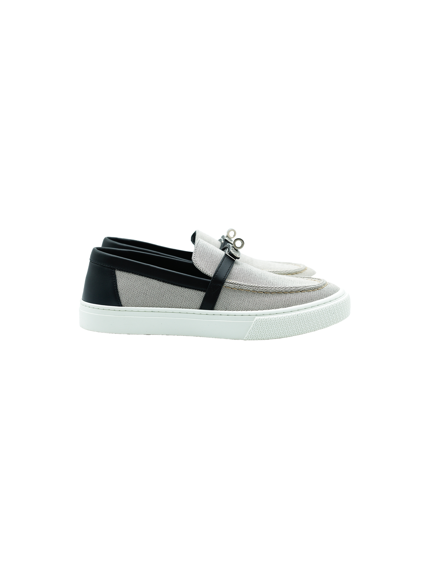 NEW HERMÈS GAME SLIP-ON SNEAKER BLACK/ WHITE PHW