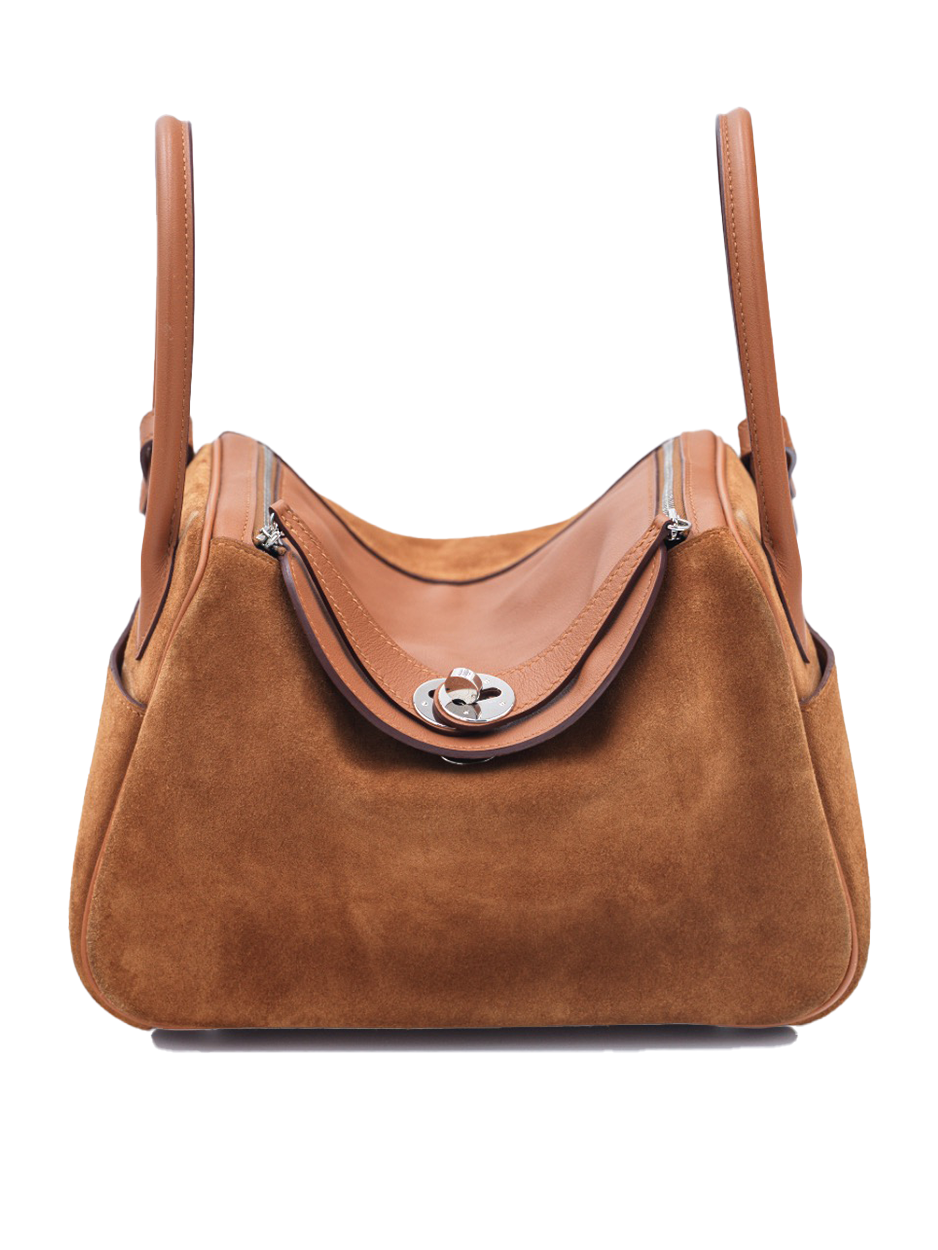 USED HERMES LINDY 26 SUEDE/ SWIFT GOLD PHW