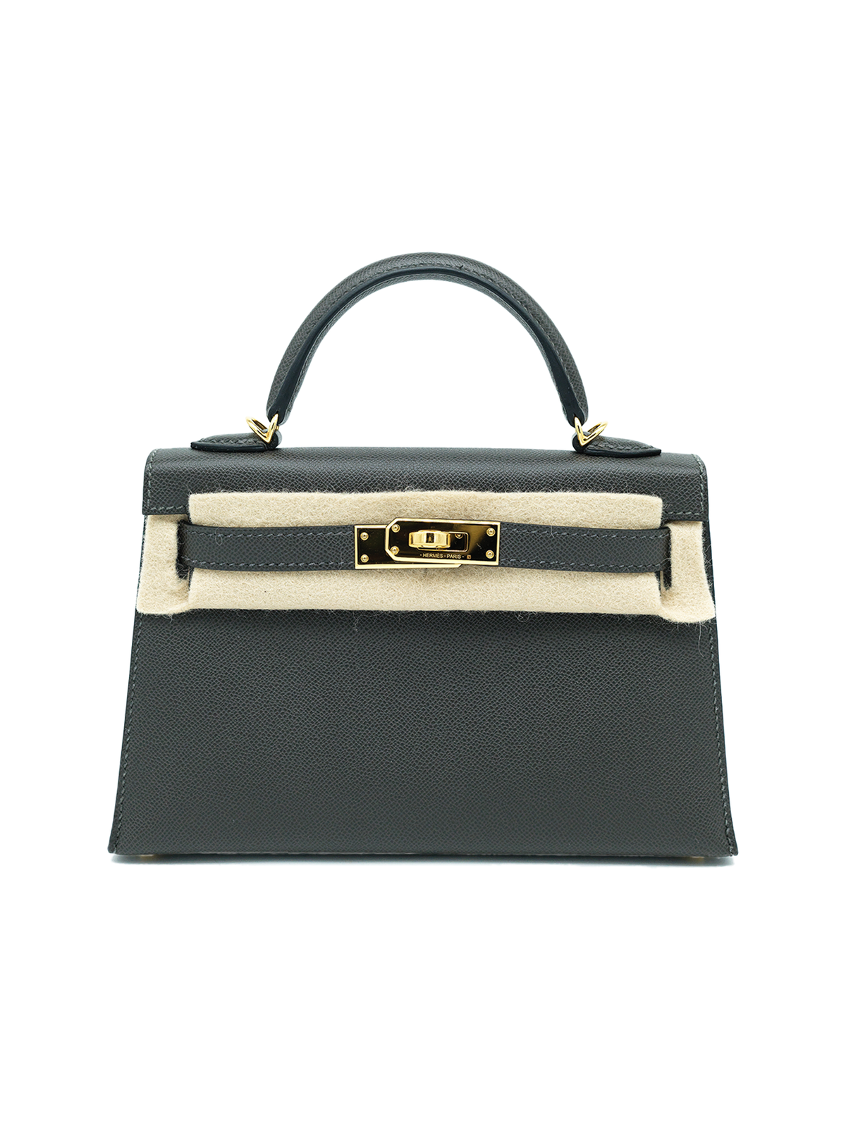 PRE-LOVED HERMÈS MINI KELLY II MADAM GRIS GRAPHITE GHW