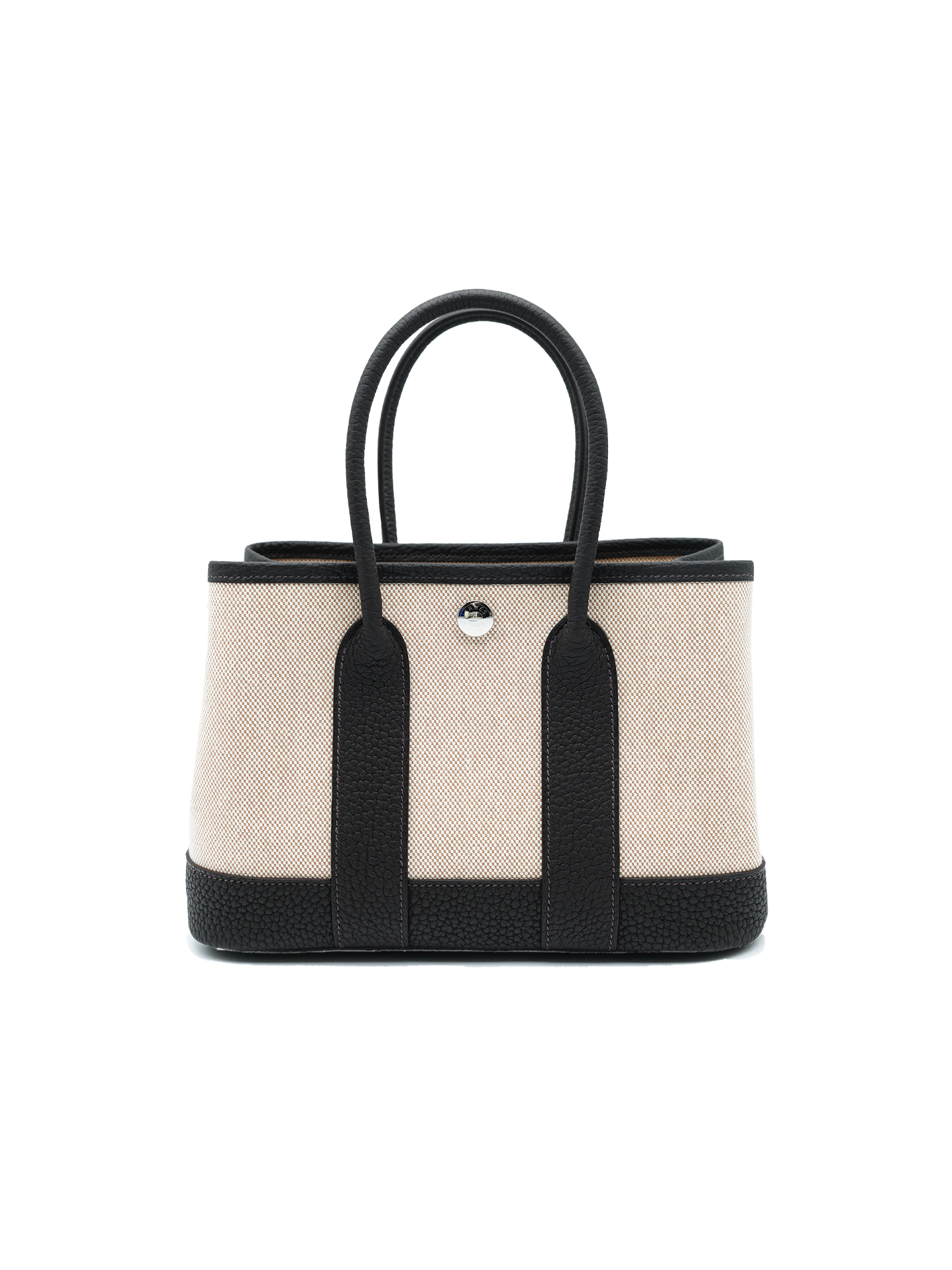 NEW HERMÈS MINI GARDEN PARTY TOILE/ NEGONDA BAI BRUN PHW