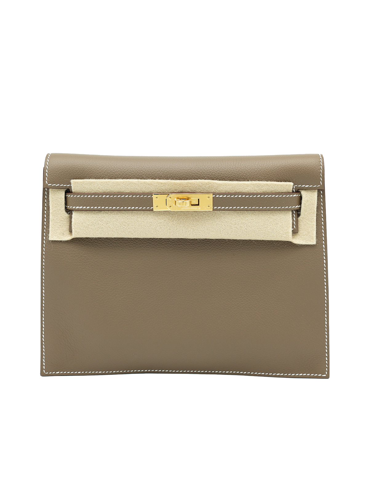 NEW HERMÈS KELLY DANSE EVERCOLOR ETOUPE GHW
