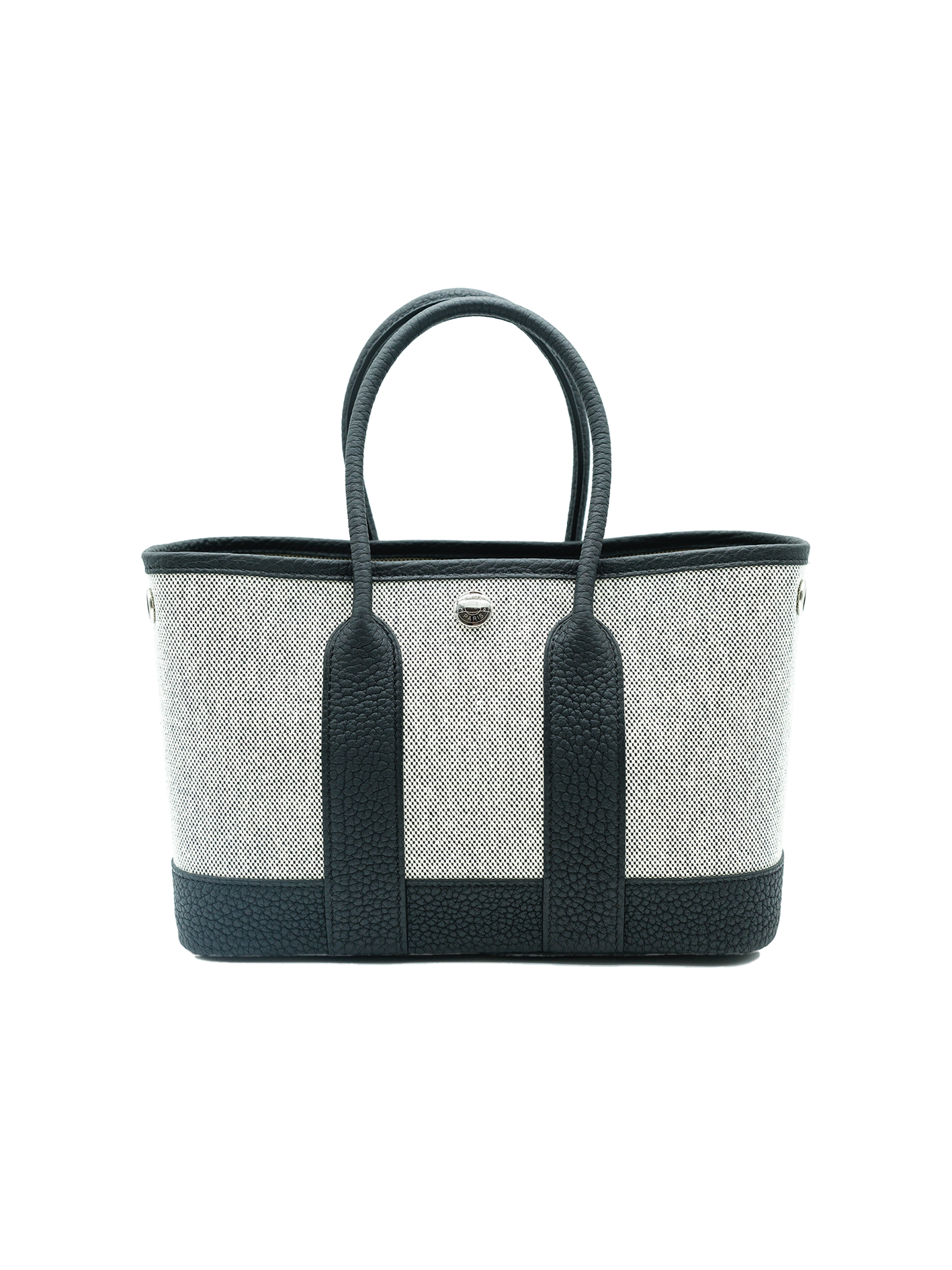 NEW HERMÈS MINI GARDEN PARTY TOILE/ NEGONDA BLACK PHW