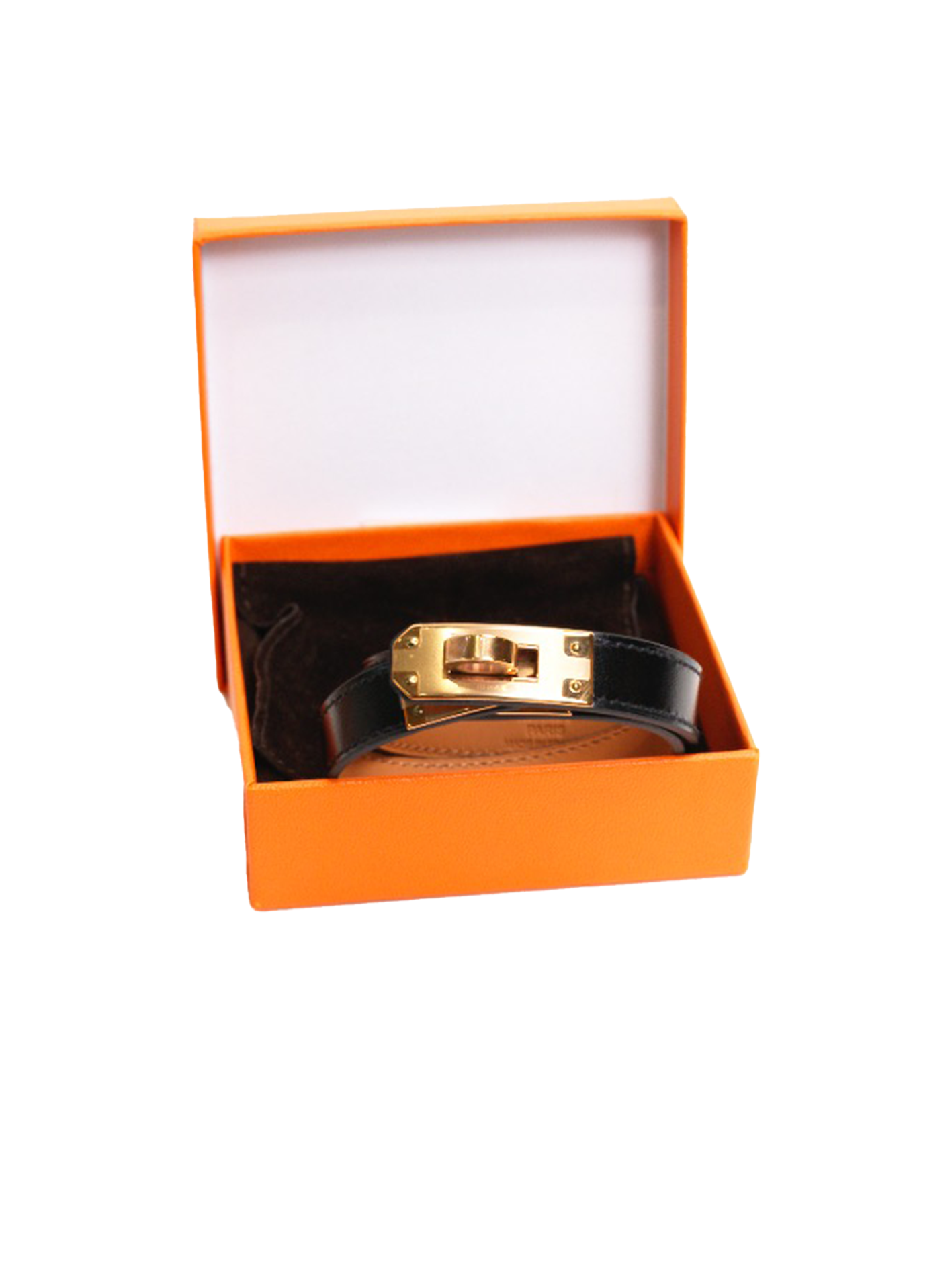 NEW KELLY DOUBLE TOUR BRACELET BLACK GHW