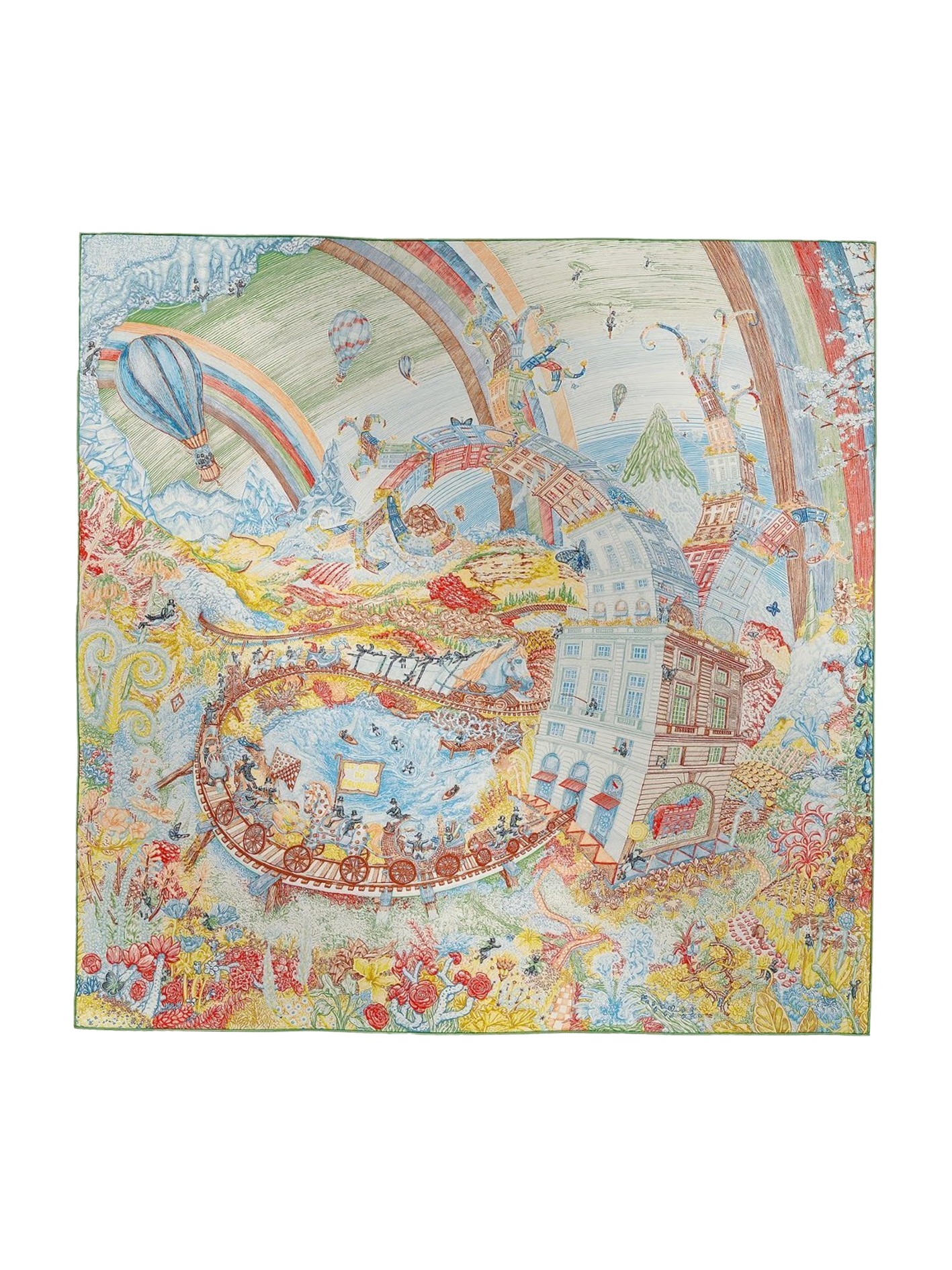NEW HERMÈS CARRE SCARF LES FOLIES DU FAUBOURG SCARF 90 CM